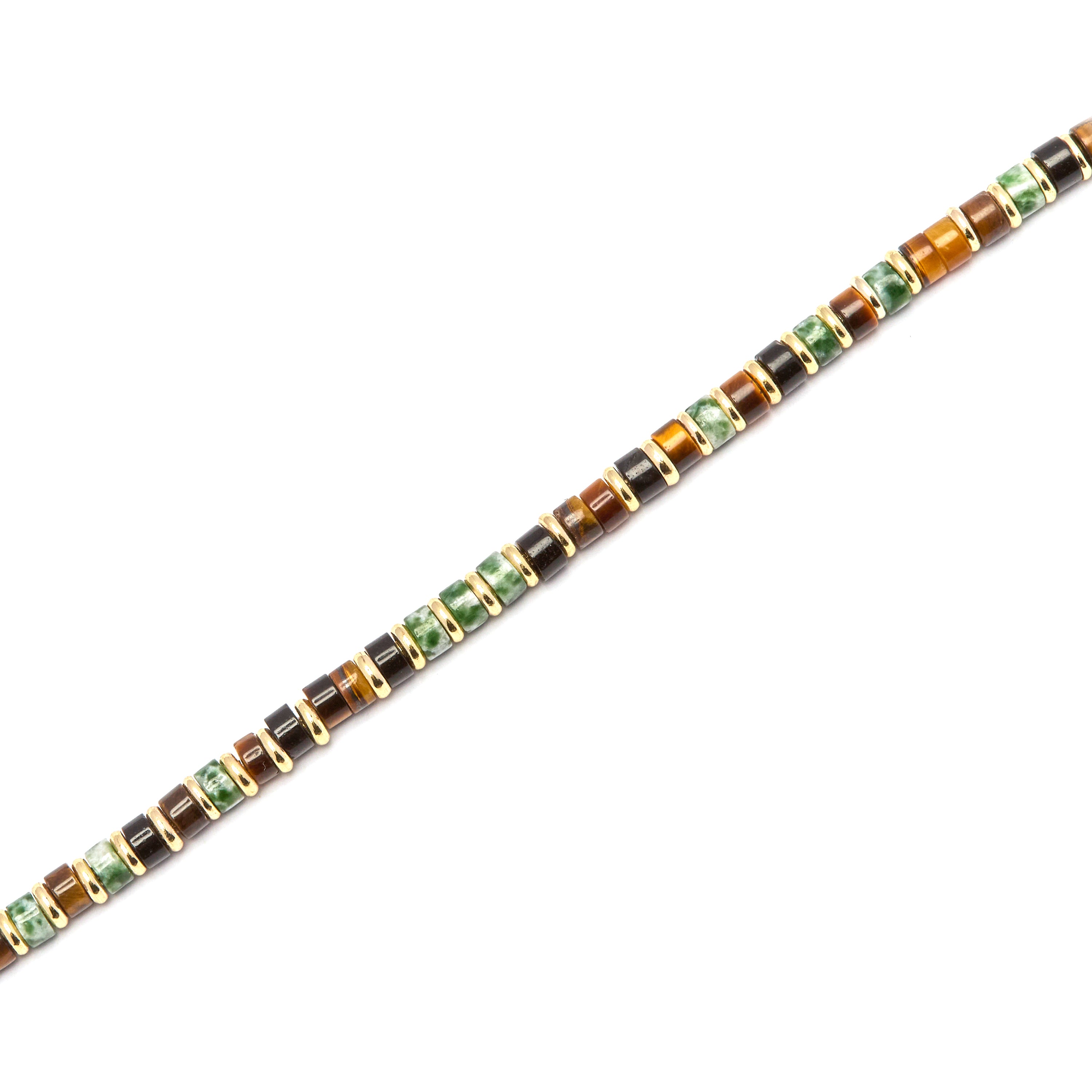 Pulseira de Prata de Lei 925 e Olho de Tigre com acabamento em ouro 18k - Ryhu