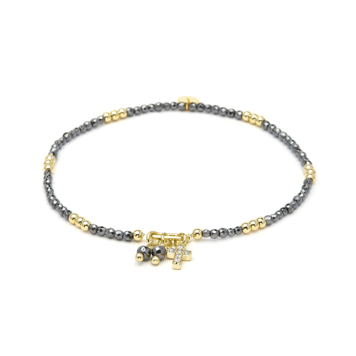 Pulsera de Plata de Ley 925 y Circonita Brillante acabado en oro amarillo 18k - Phanvas