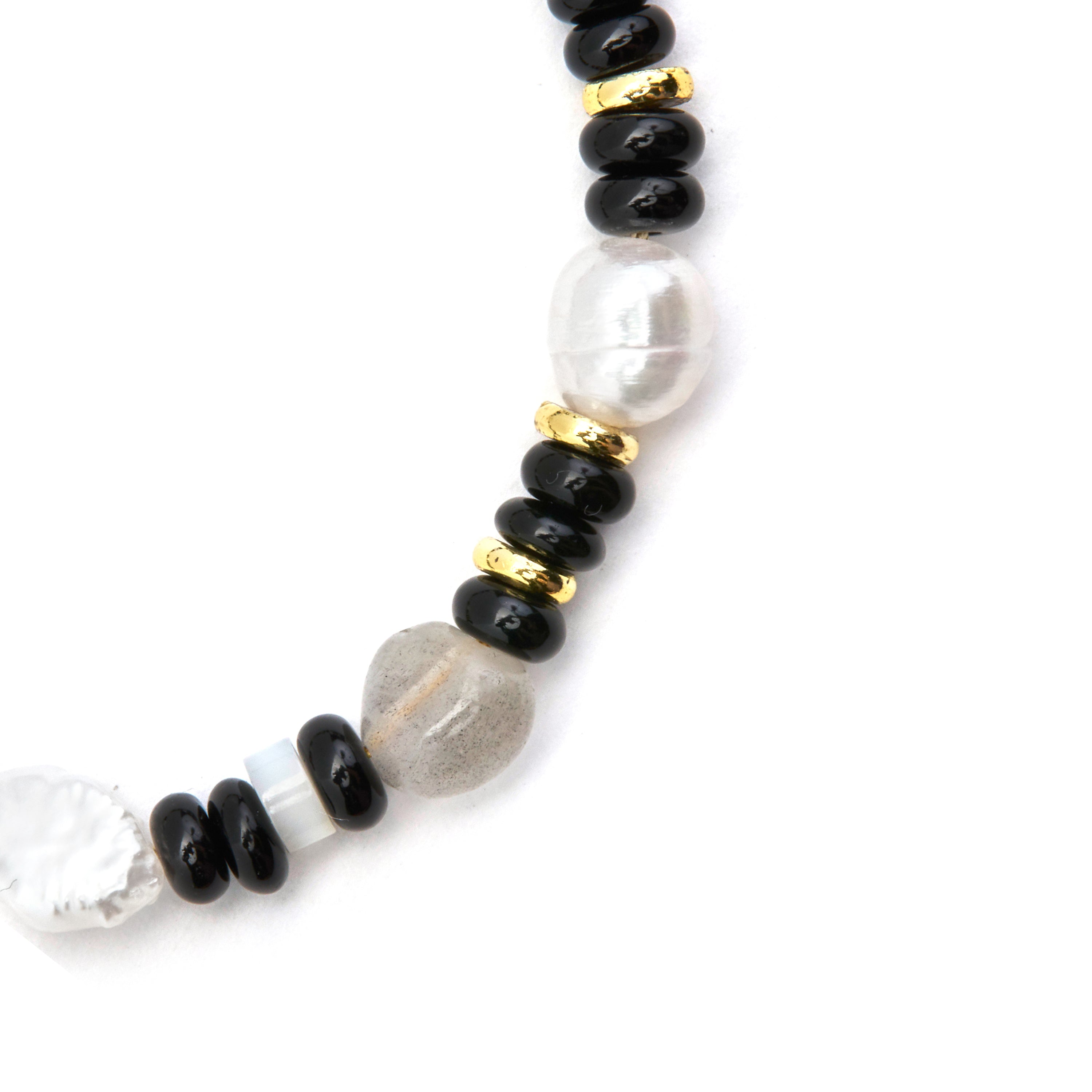 Bracelet en argent sterling 925 et onyx finition or 18k - Nanys