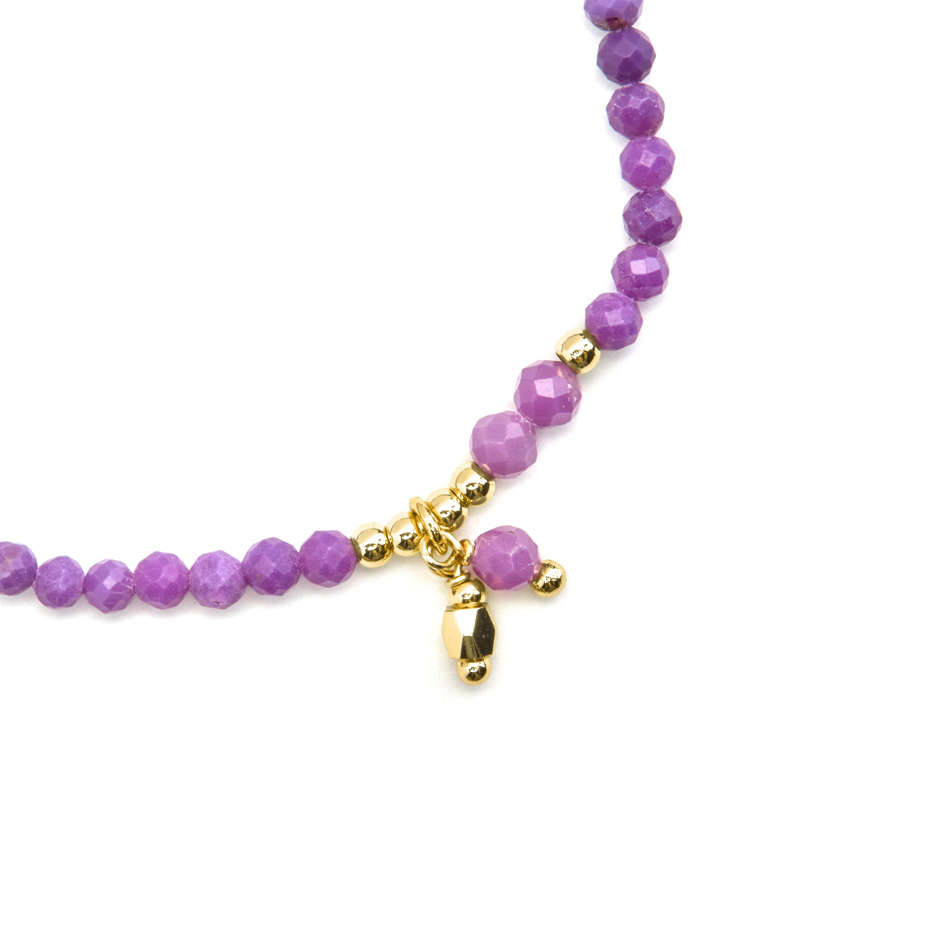 925 Sterling Silver Bracelet with Purple Crystal finished in 18k Gold - Riccus