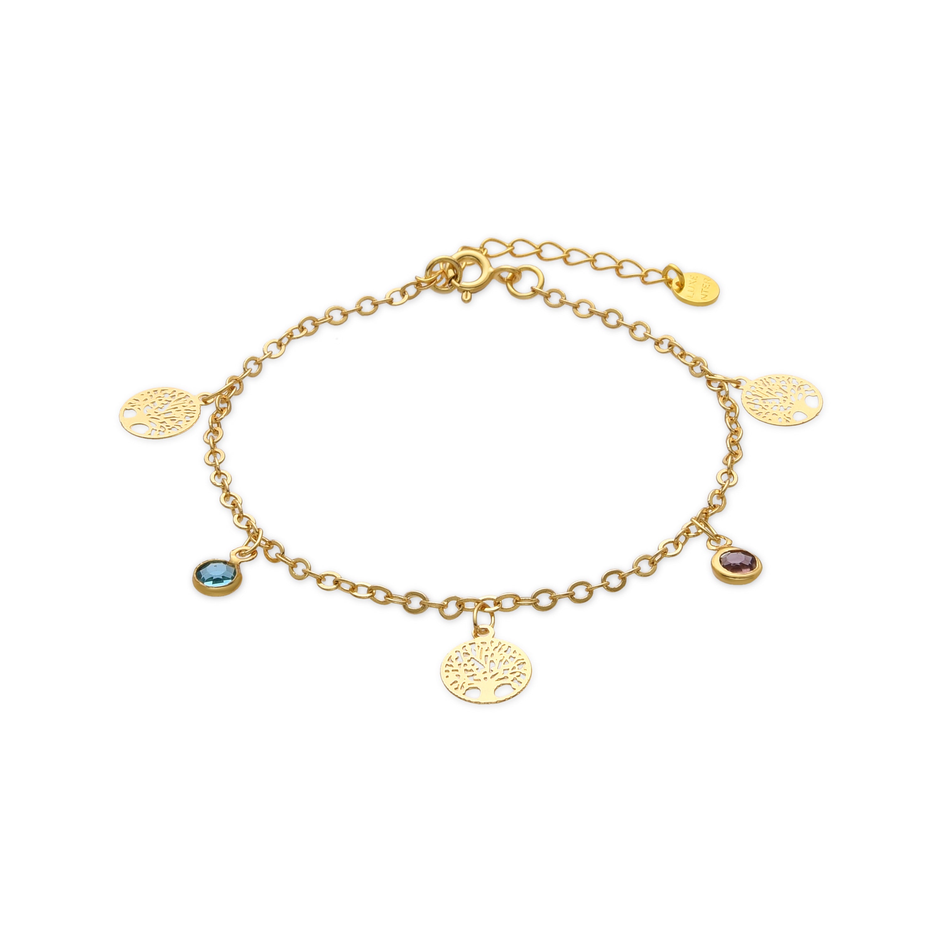 Bracelet en argent sterling 925 et zircon multicolore finition or jaune 18k - Shapio