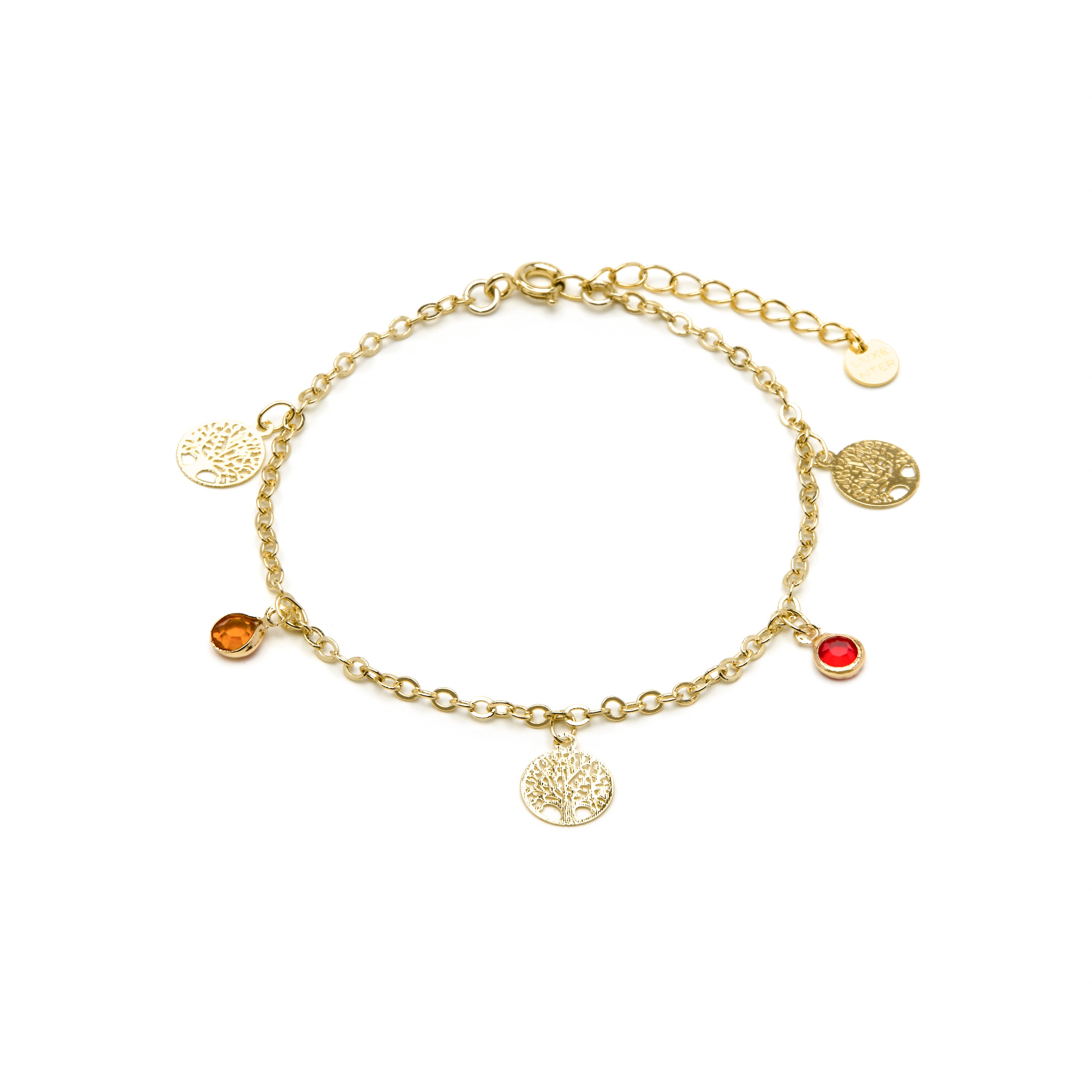 Bracelet en argent sterling 925 et zircon multicolore finition or jaune 18k - Shapio