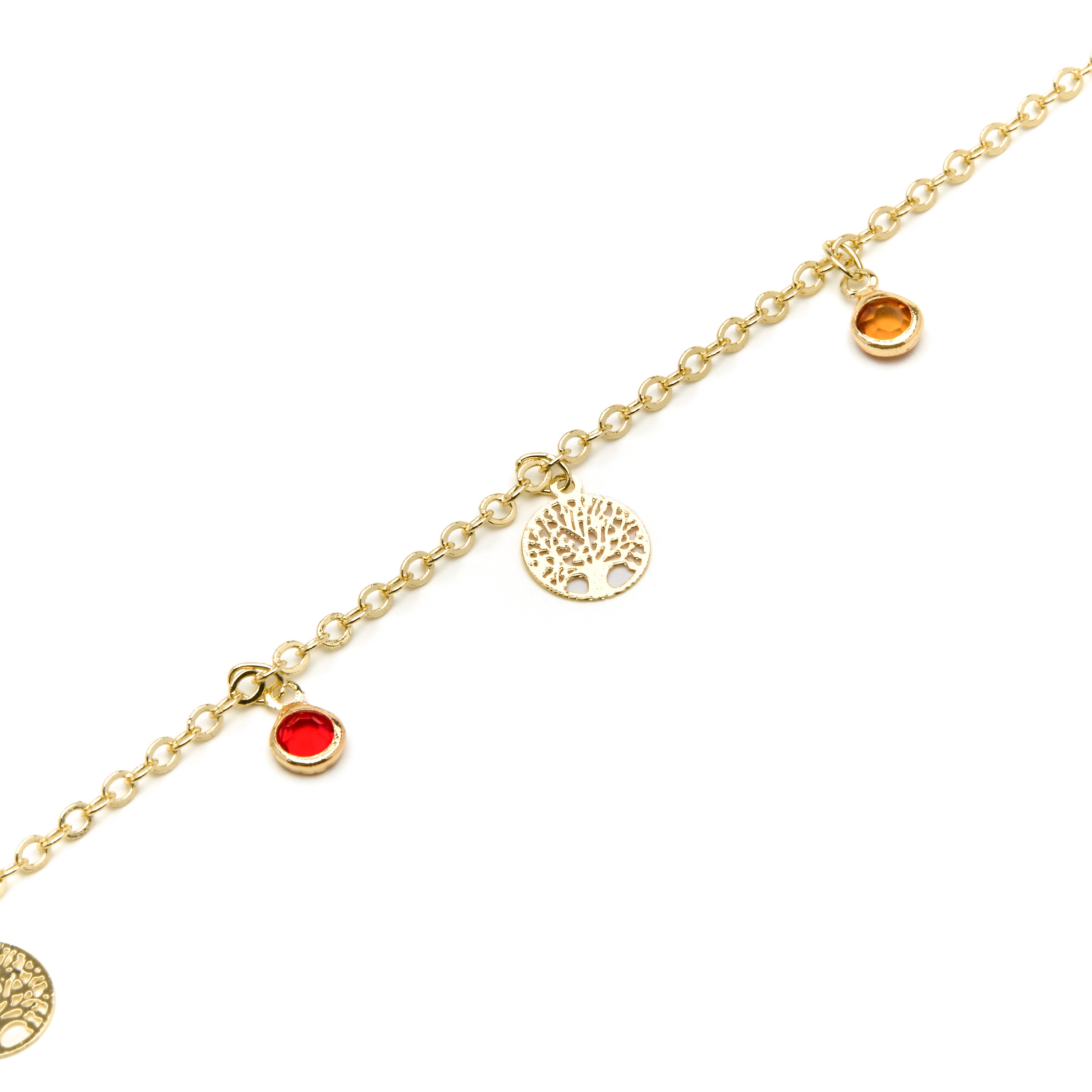 Bracelet en argent sterling 925 et zircon multicolore finition or jaune 18k - Shapio