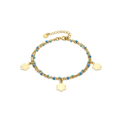 925 Sterling Silver Bracelet with Blue Lacquer and 18k Yellow Gold Finish - Lilith