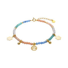 Bracelet en argent sterling 925 et cristal multicolore finition or jaune 18k - Kedril