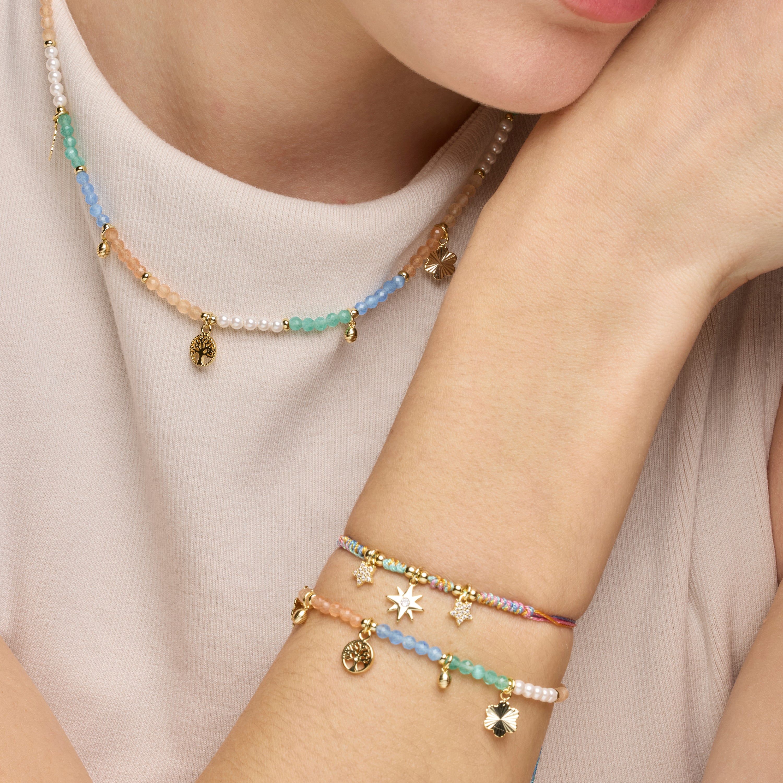 Bracciale in Argento Sterling 925 e Cristallo Multicolore con finitura in oro giallo 18k - Kedril