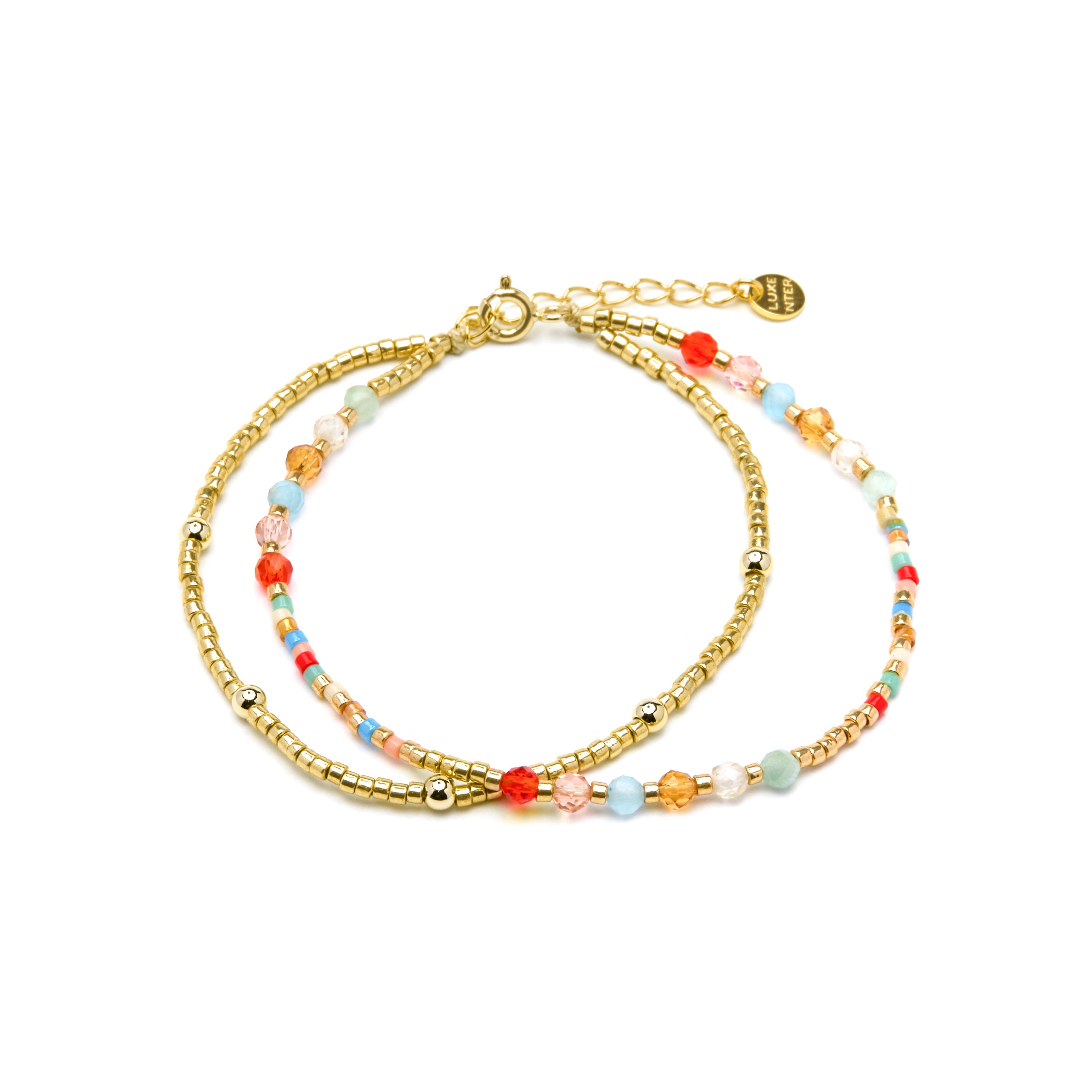 925 Sterling Silver Bracelet with Multicolor Crystal and 18k Yellow Gold Finish - Guth