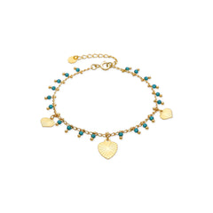 Pulsera de Plata de Ley 925 y Cristal Verde acabado oro amarillo de 18k - Dadrec