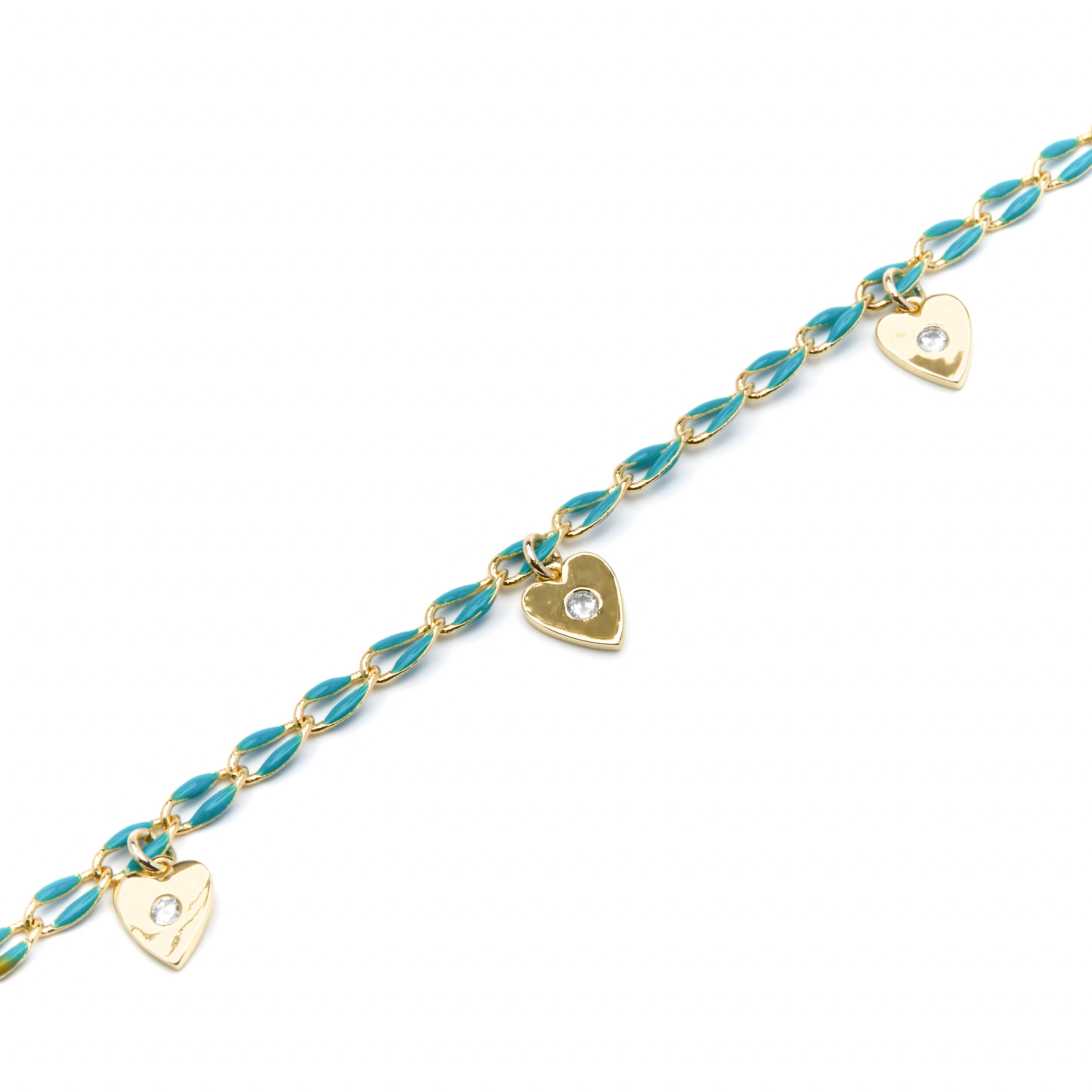 Bracelet en argent sterling 925 et laqué bleu finition or jaune 18k - Drukya