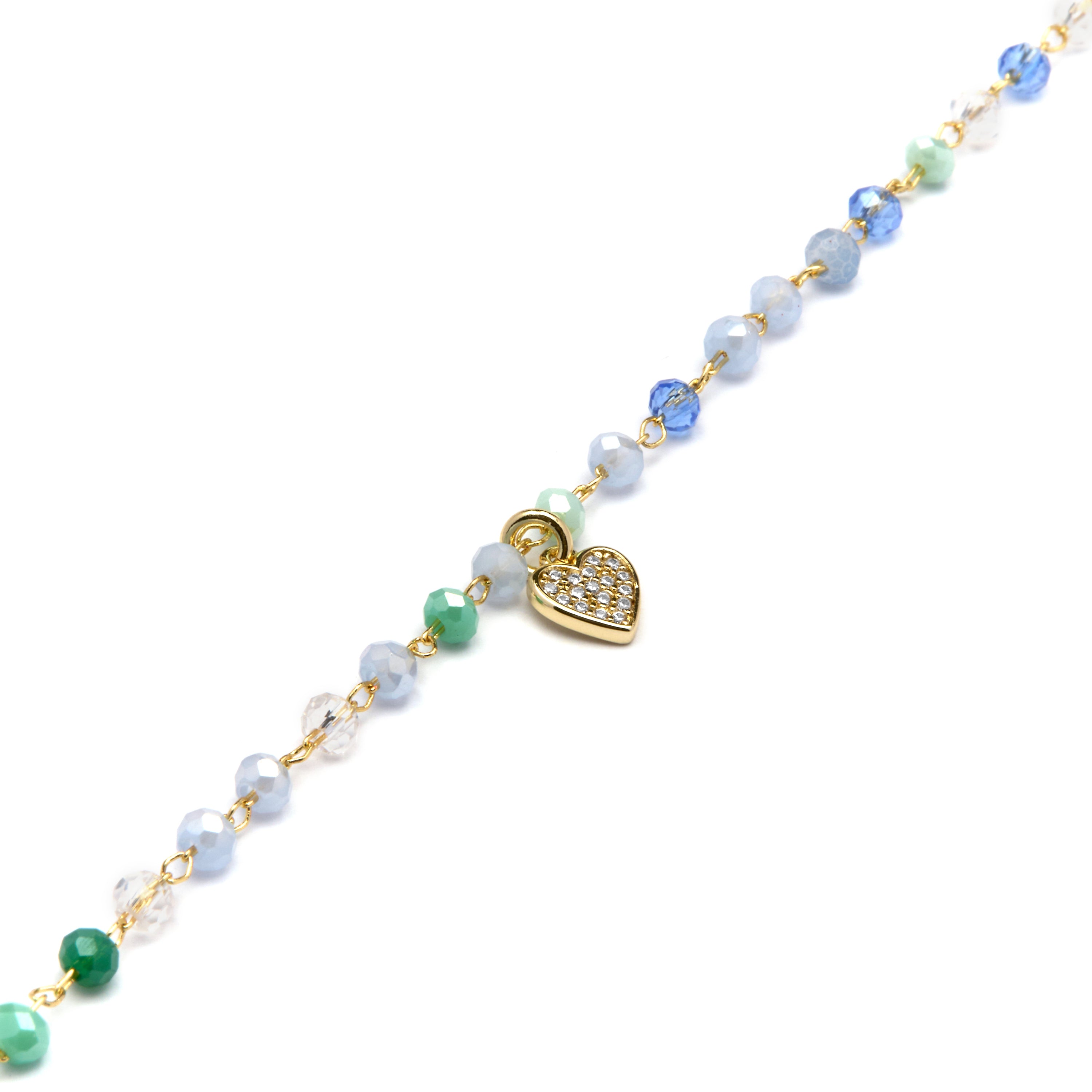 925 Sterling Silver Bracelet with Multicolor Crystal finished in 18k Yellow Gold - Caram