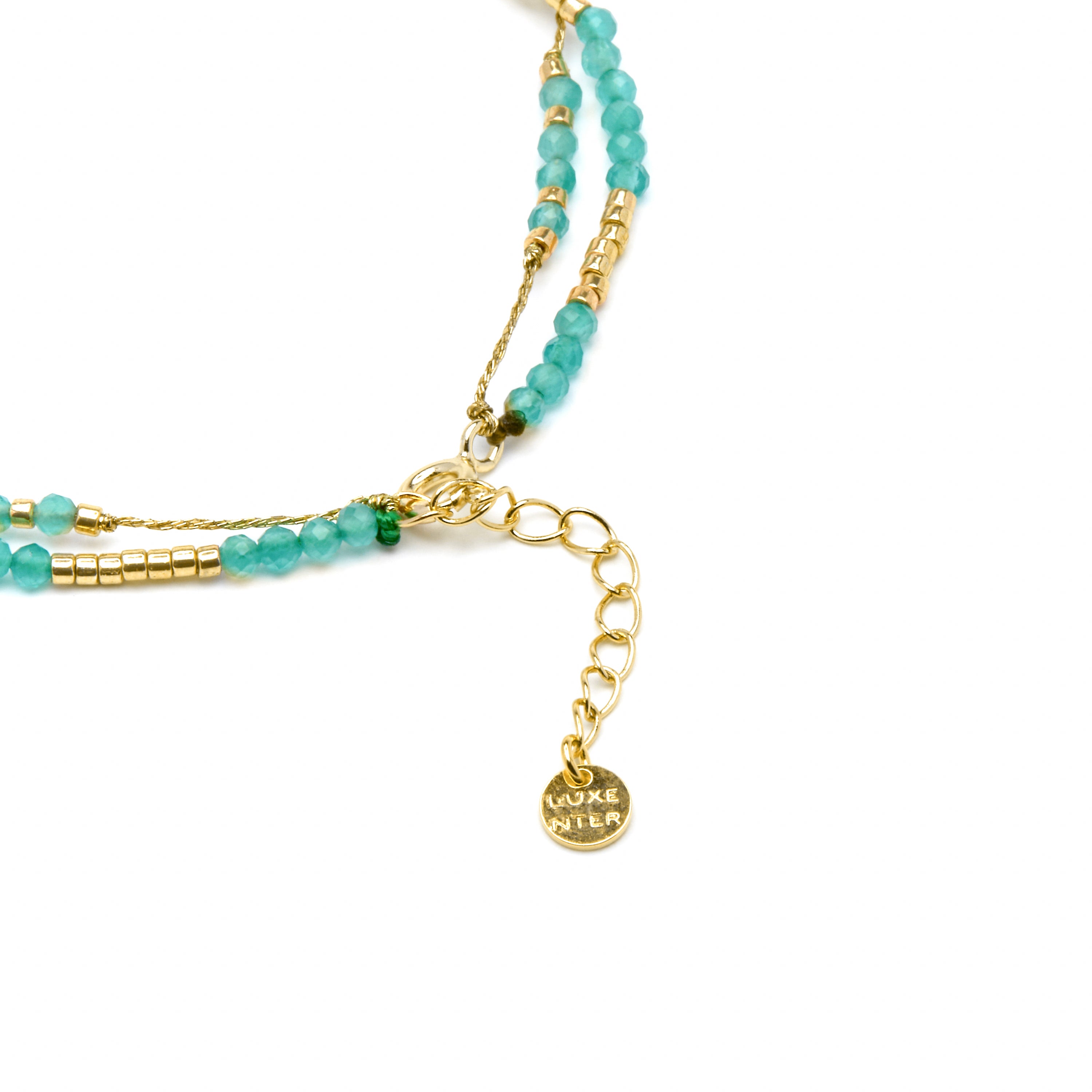 925 Sterling Silver Bracelet with Green Crystal finished in 18k Yellow Gold - Talorce