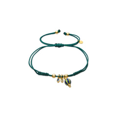 Pulsera de Plata de Ley 925 y Lacado Verde acabado oro amarillo de 18k - Shaylon