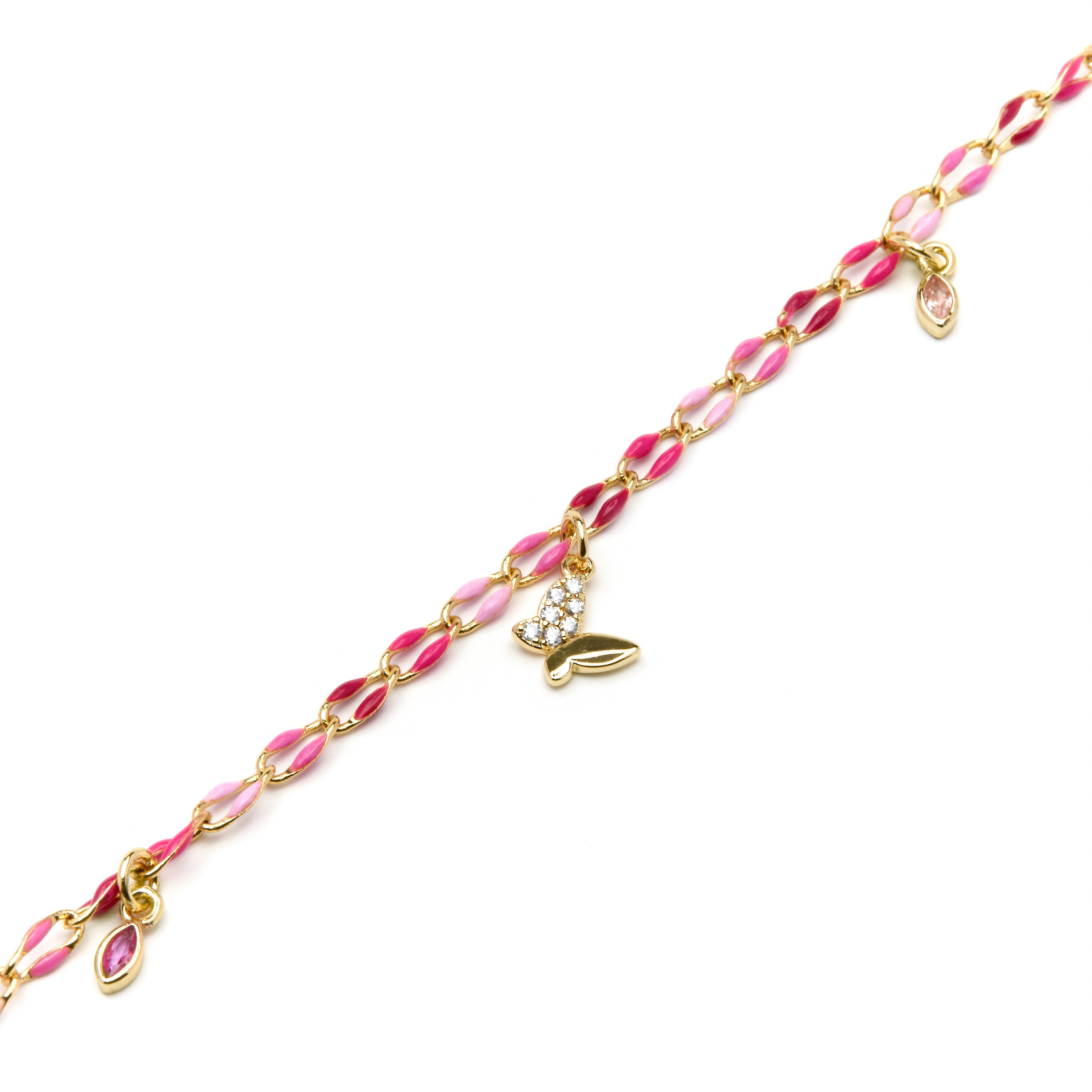Pulsera de Plata de Ley 925 y Lacado Rosa acabado oro amarillo de 18k - Axelon