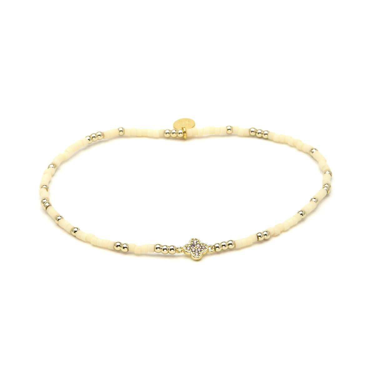 Pulsera de Plata de Ley 925 y Circonita Amatista acabado en oro amarillo 18k - Becle
