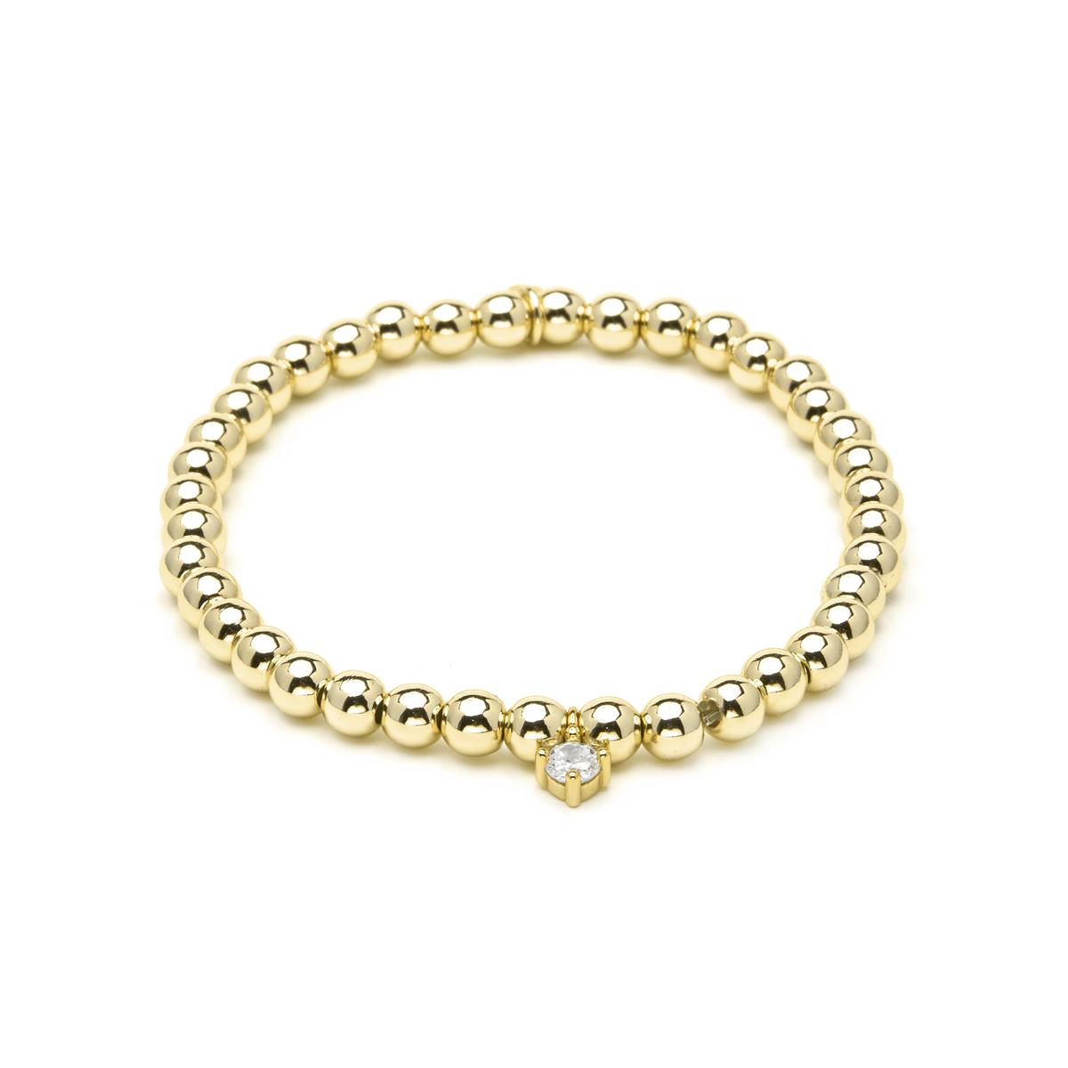 Pulsera de Plata de Ley 925 y Circonita Brillante acabado en oro amarillo 18k - Hawil
