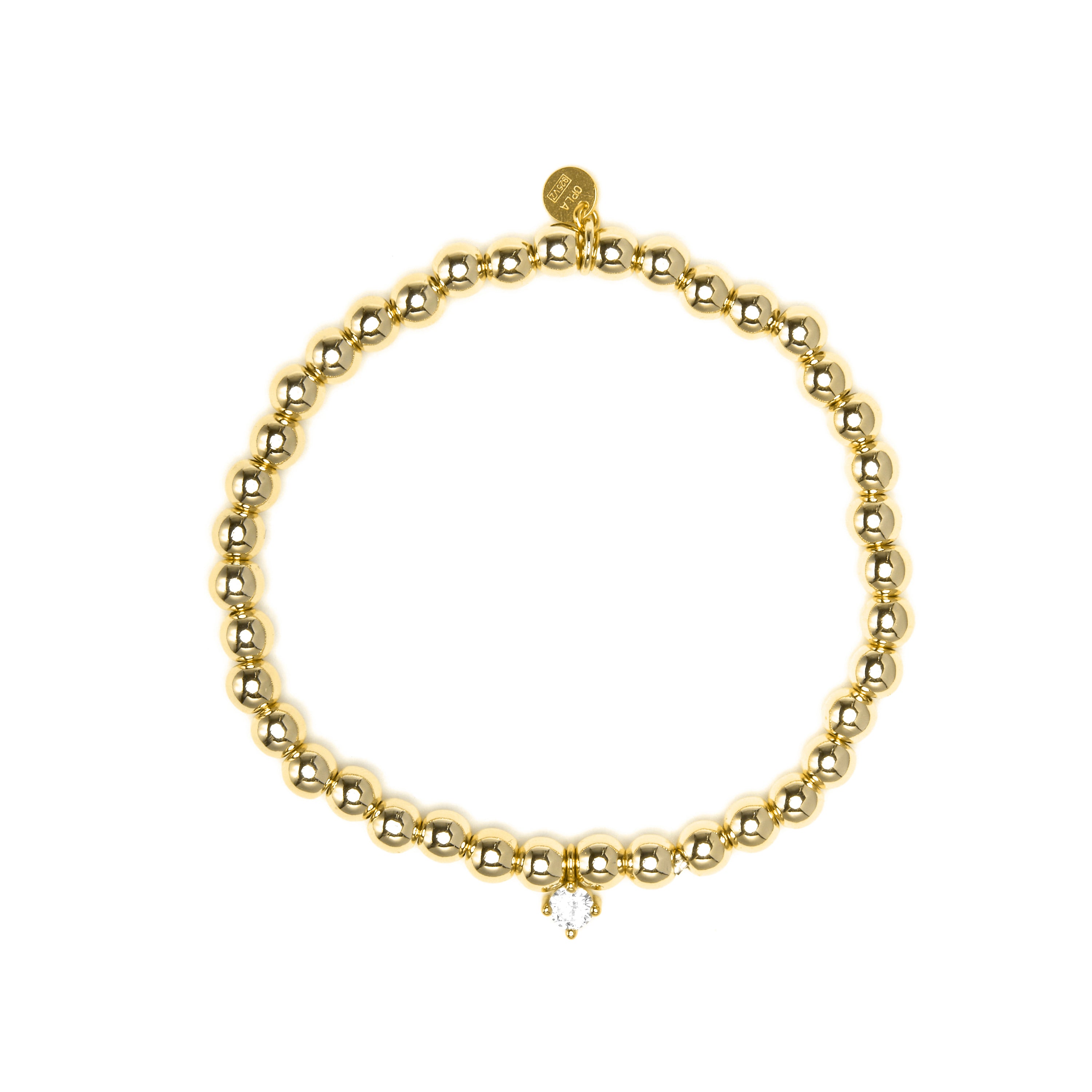 Bracelet en argent sterling 925 et zircon brillant finition en or jaune 18k - Hawil