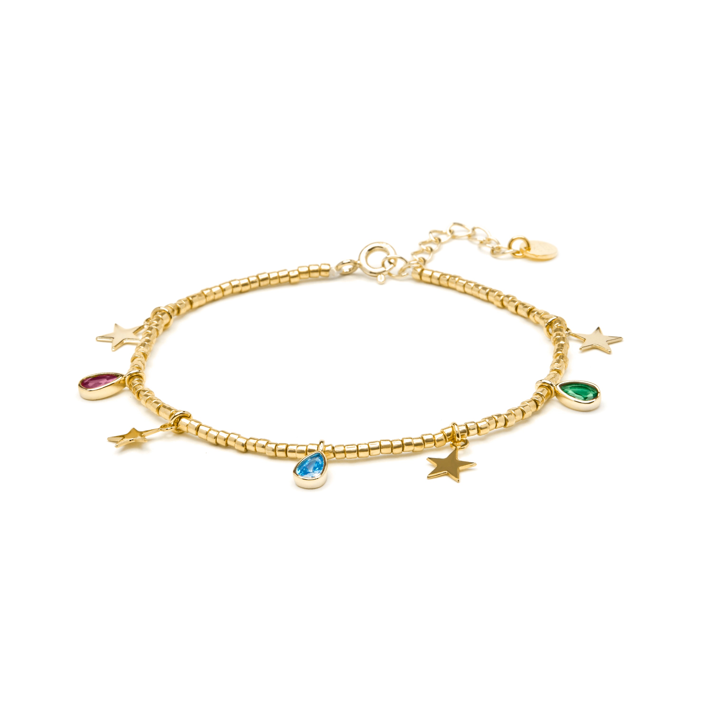 Armband aus 925 Sterlingsilber und mehrfarbigem Zirkonia mit 18k Gelbgold-Finish - Itza