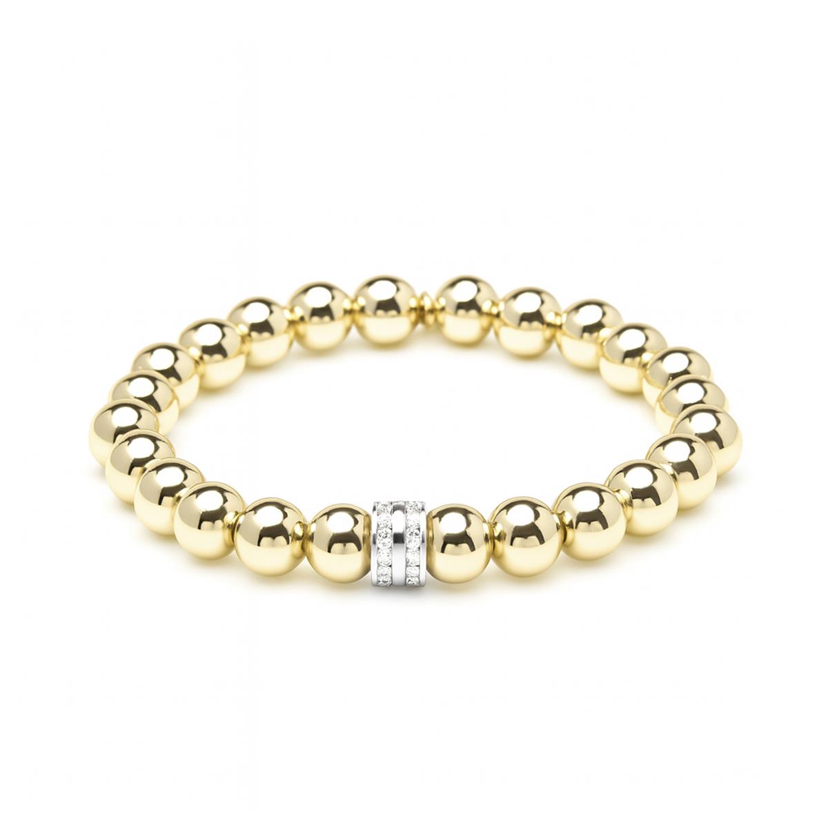 Pulsera de Plata de Ley 925 y Circonita Brillante acabado en oro amarillo 18k - Lotine