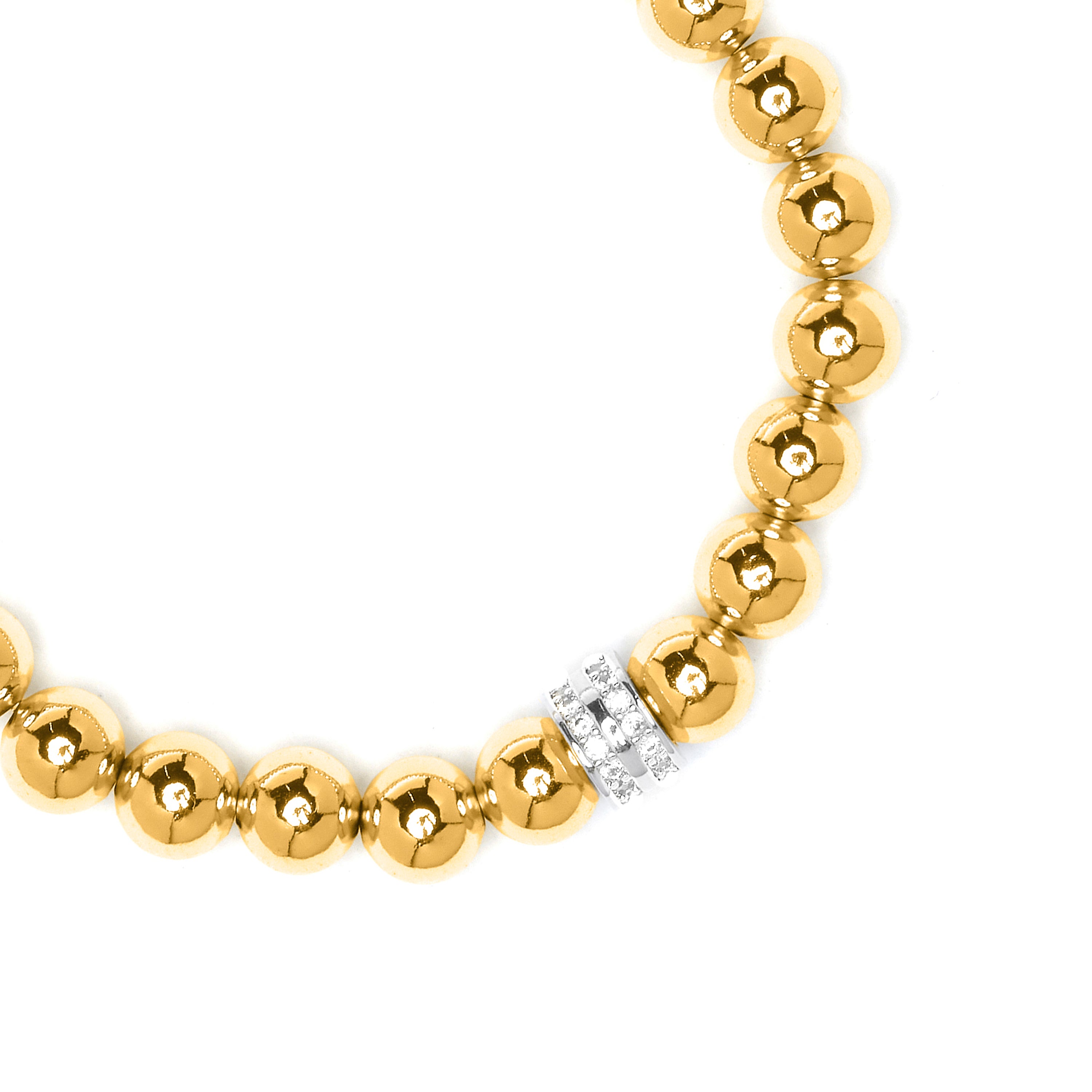 Pulsera de Plata de Ley 925 y Circonita Brillante acabado en oro amarillo 18k - Lotine
