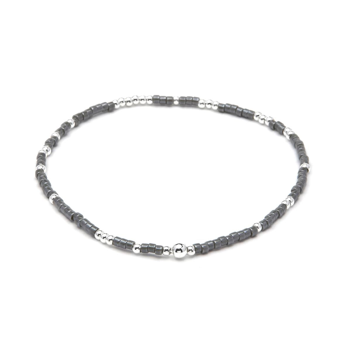 Armband aus 925 Sterlingsilber und grauem Kristall mit Rhodium-Finish - Usane