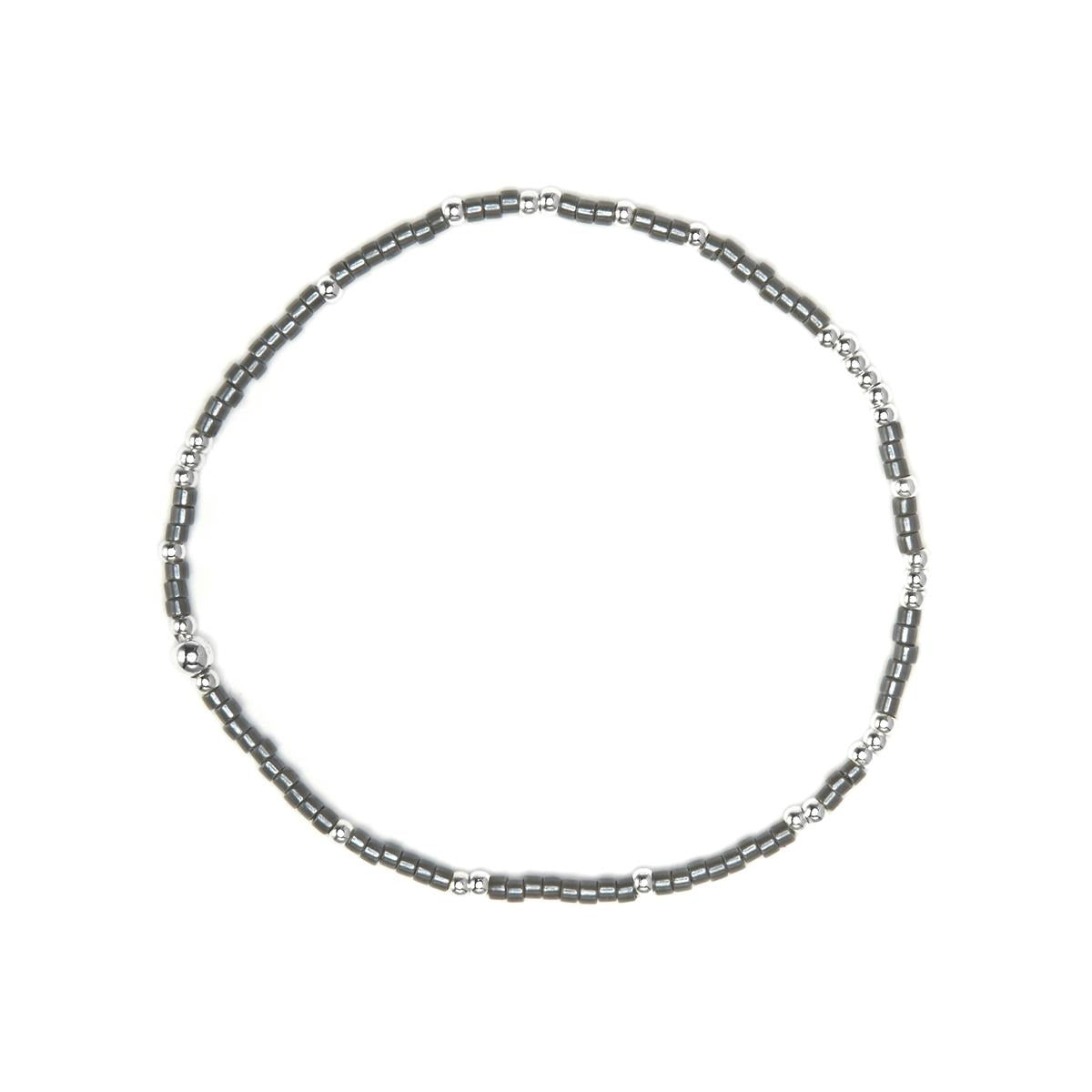 Armband aus 925 Sterlingsilber und grauem Kristall mit Rhodium-Finish - Usane