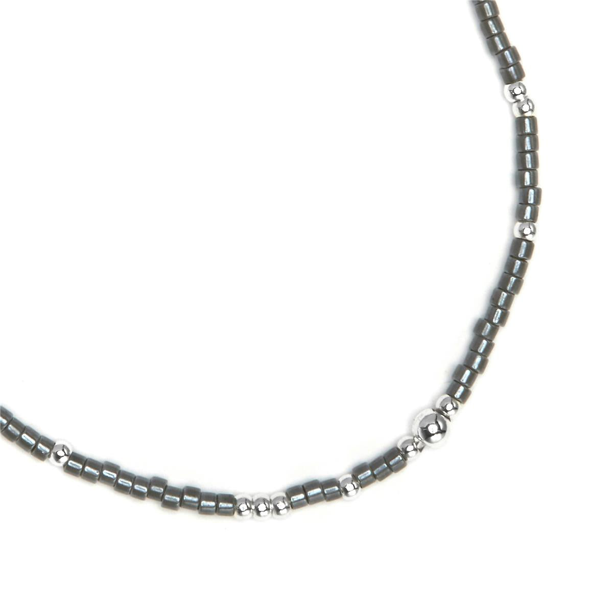 Armband aus 925 Sterlingsilber und grauem Kristall mit Rhodium-Finish - Usane
