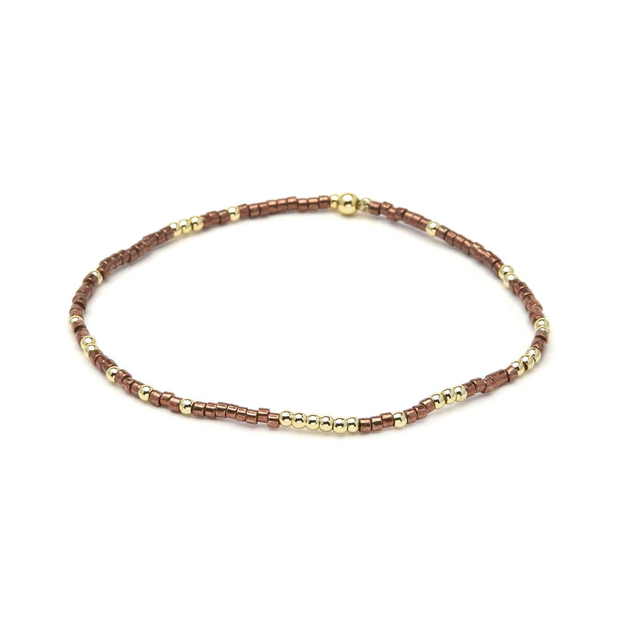 Bracciale in Argento 925 e Cristallo Marrone con finitura in oro giallo 18k - Usane