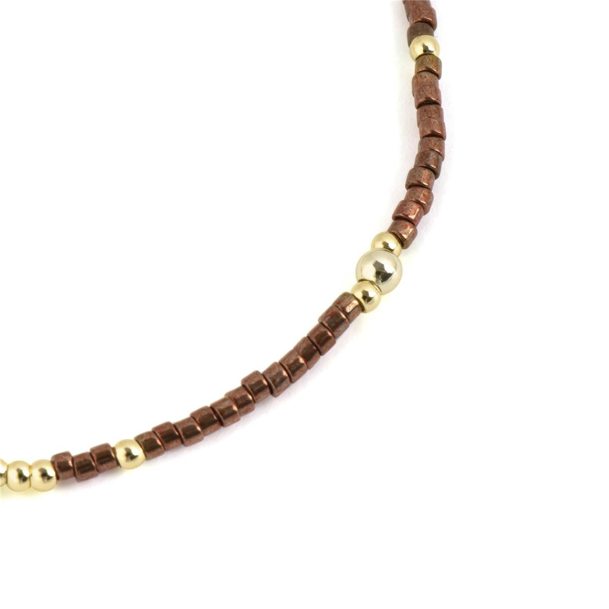 Bracciale in Argento 925 e Cristallo Marrone con finitura in oro giallo 18k - Usane