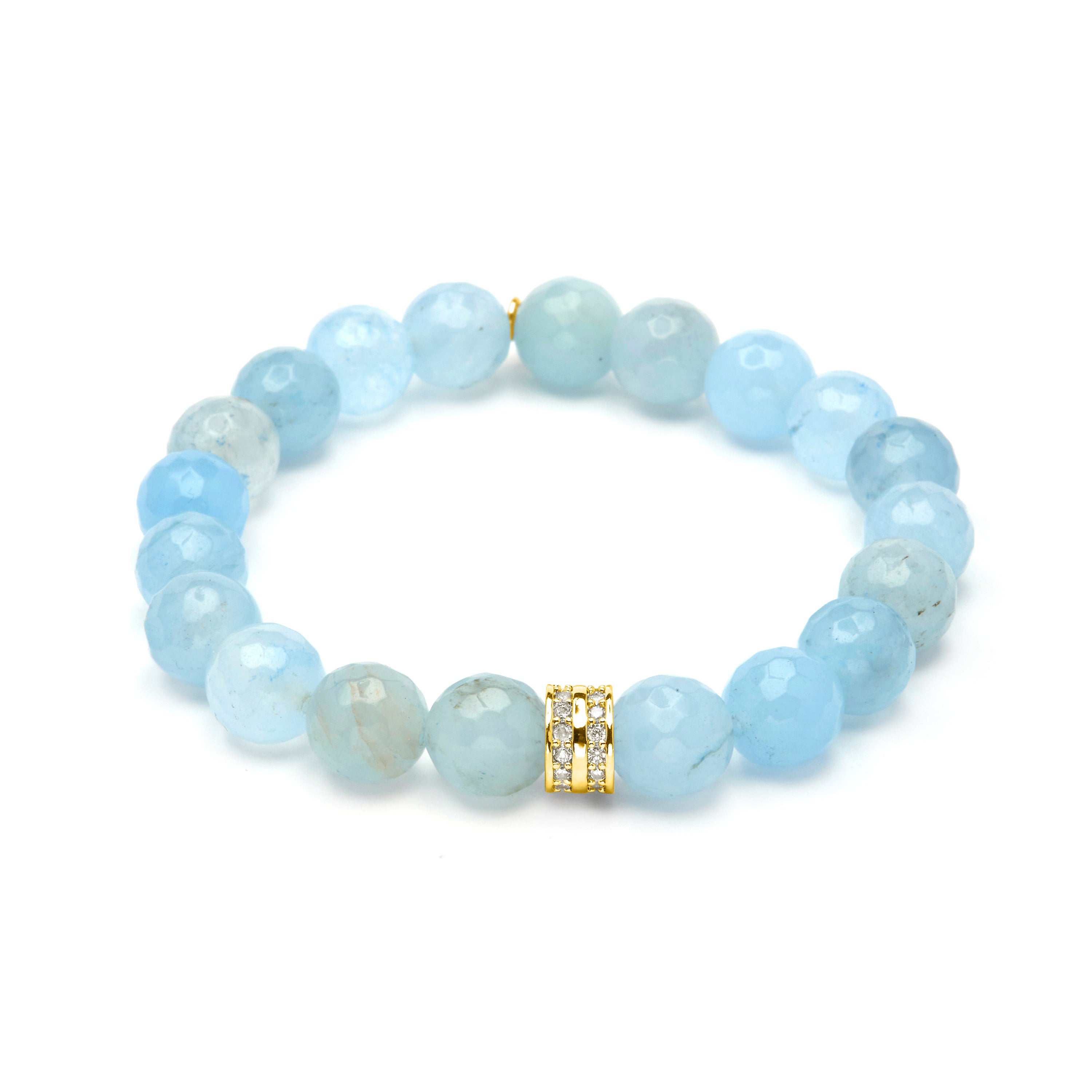 925 Sterling Silver Bracelet and Blue Jade finished in 18k Yellow Gold - Napha