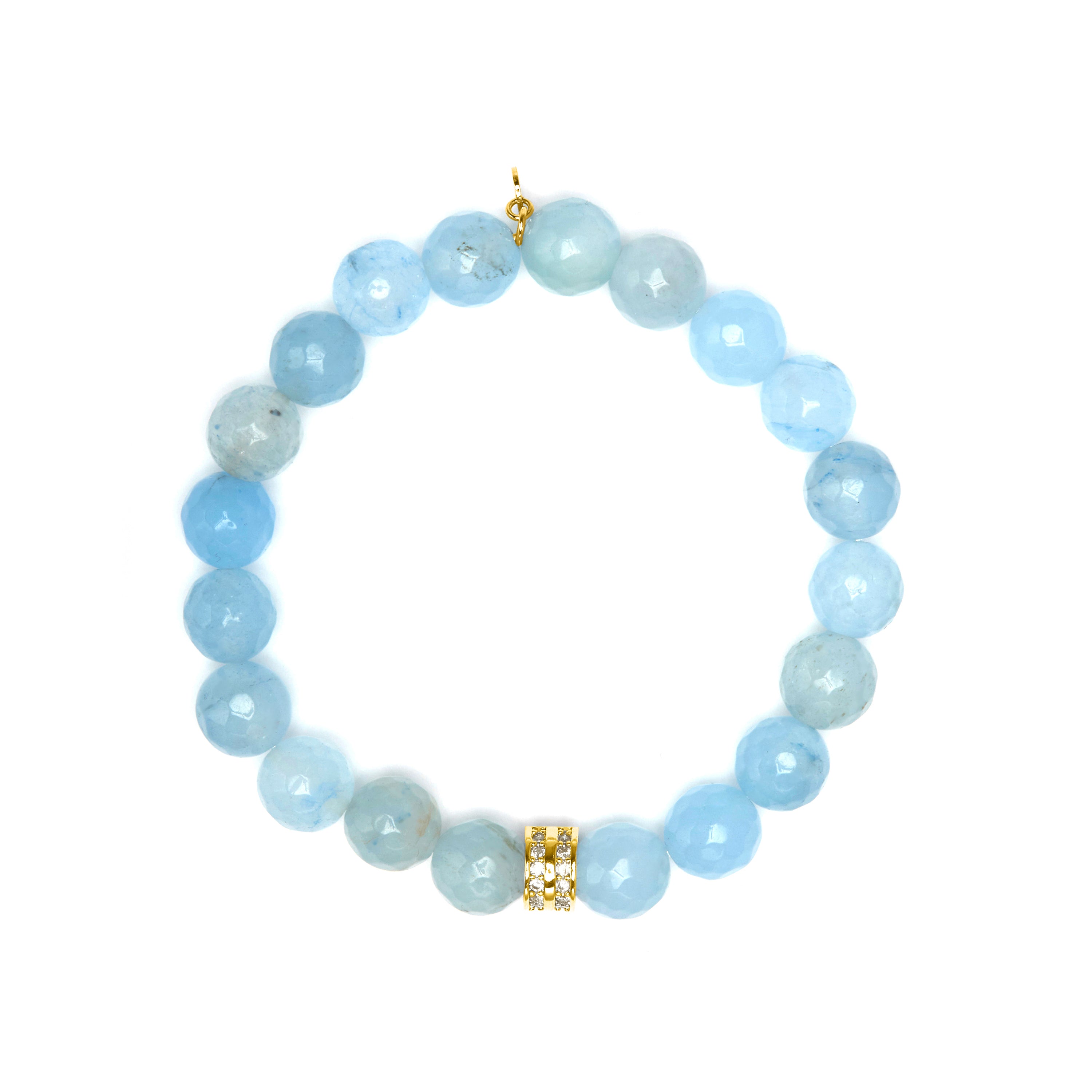 925 Sterling Silver Bracelet and Blue Jade finished in 18k Yellow Gold - Napha