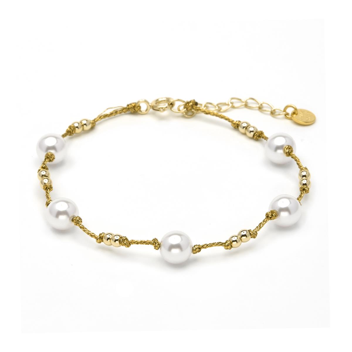 Bracelet en argent sterling 925 et zircon brillant finition or jaune 18 carats - Hilnio