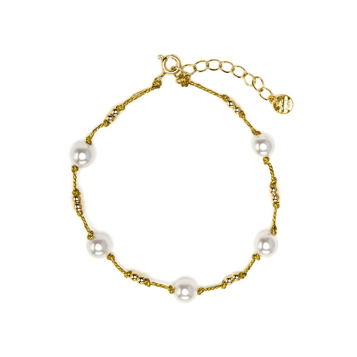 Bracelet en argent sterling 925 et zircon brillant finition or jaune 18 carats - Hilnio