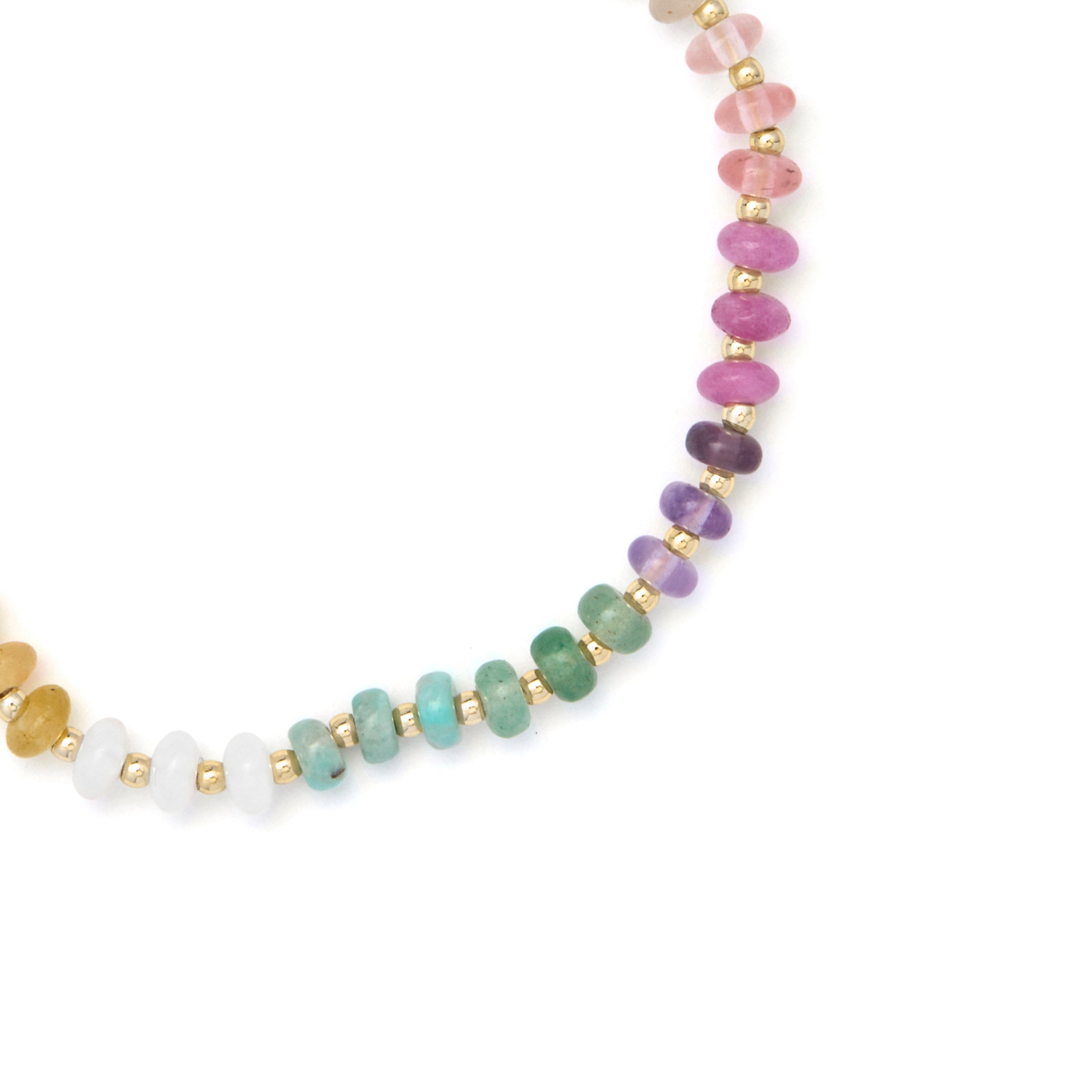 925 Sterling Silver Bracelet with Multicolor Natural Stone finished in 18k Yellow Gold - Uwa