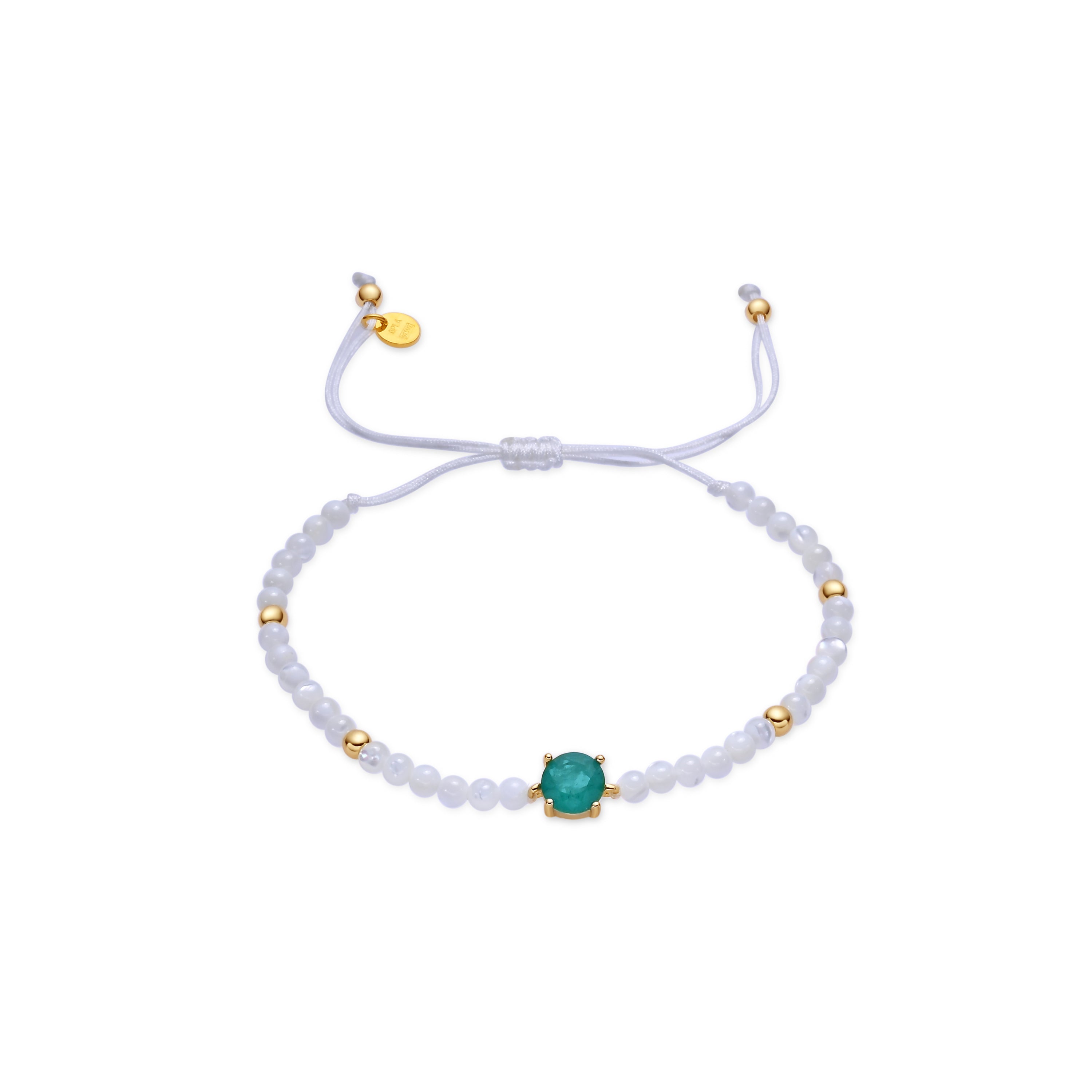 Bracciale in Quarzo Idrotermale Verde Paraiba con finitura in oro giallo 18k - Neori