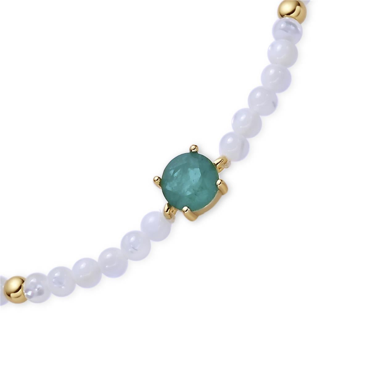 Bracciale in Quarzo Idrotermale Verde Paraiba con finitura in oro giallo 18k - Neori