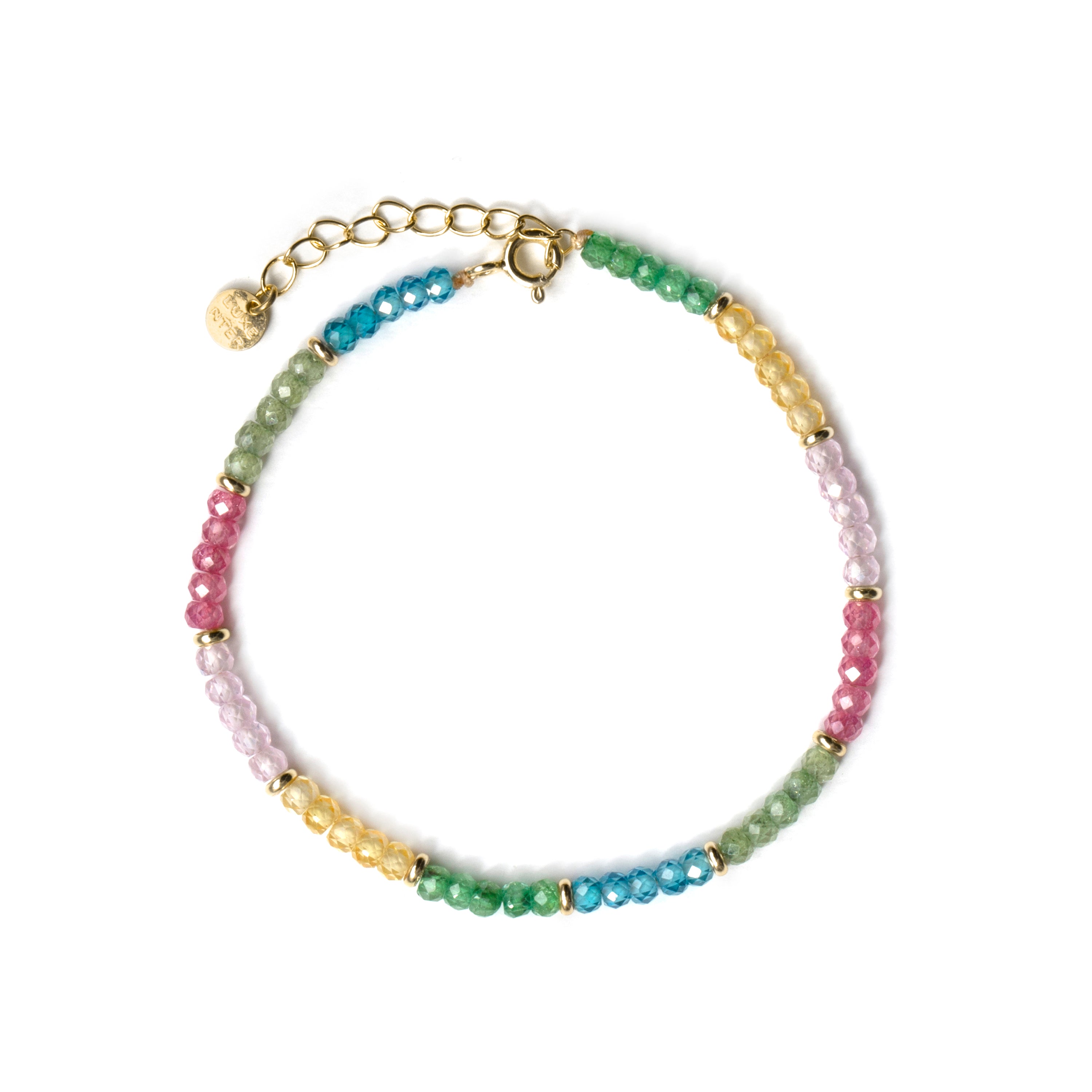 Armband aus 925er Sterlingsilber und mehrfarbigem Kristall mit 18-karätiger Gelbgoldbeschichtung - Shusau
