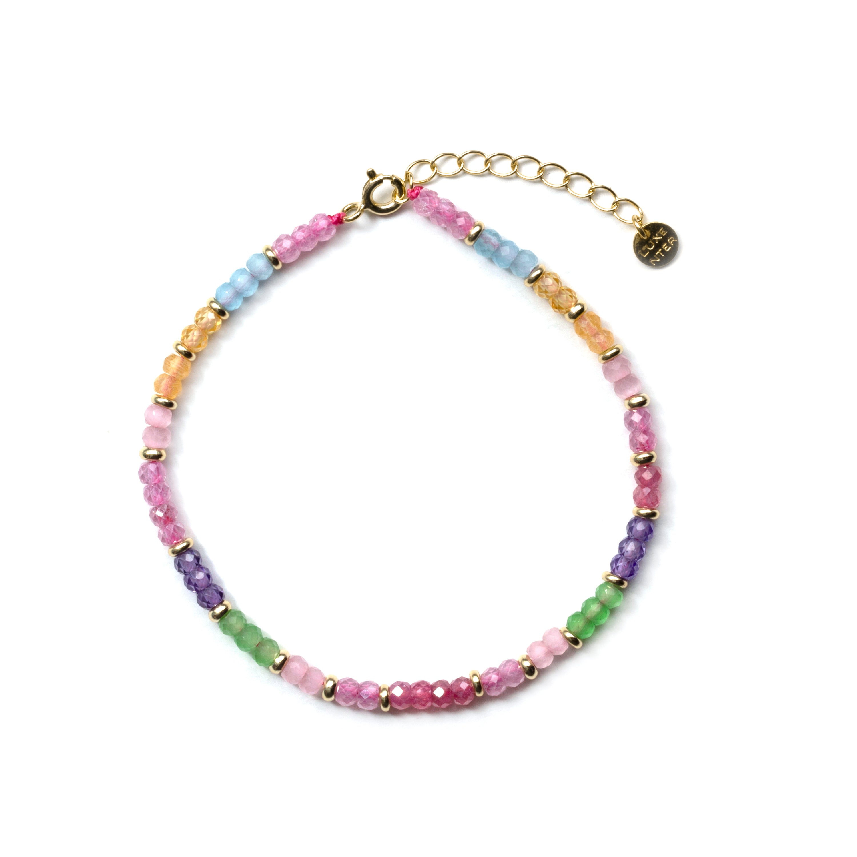 Pulsera de Plata de Ley 925 y Circonita Multicolor acabado en oro amarillo de 18k - Zograx