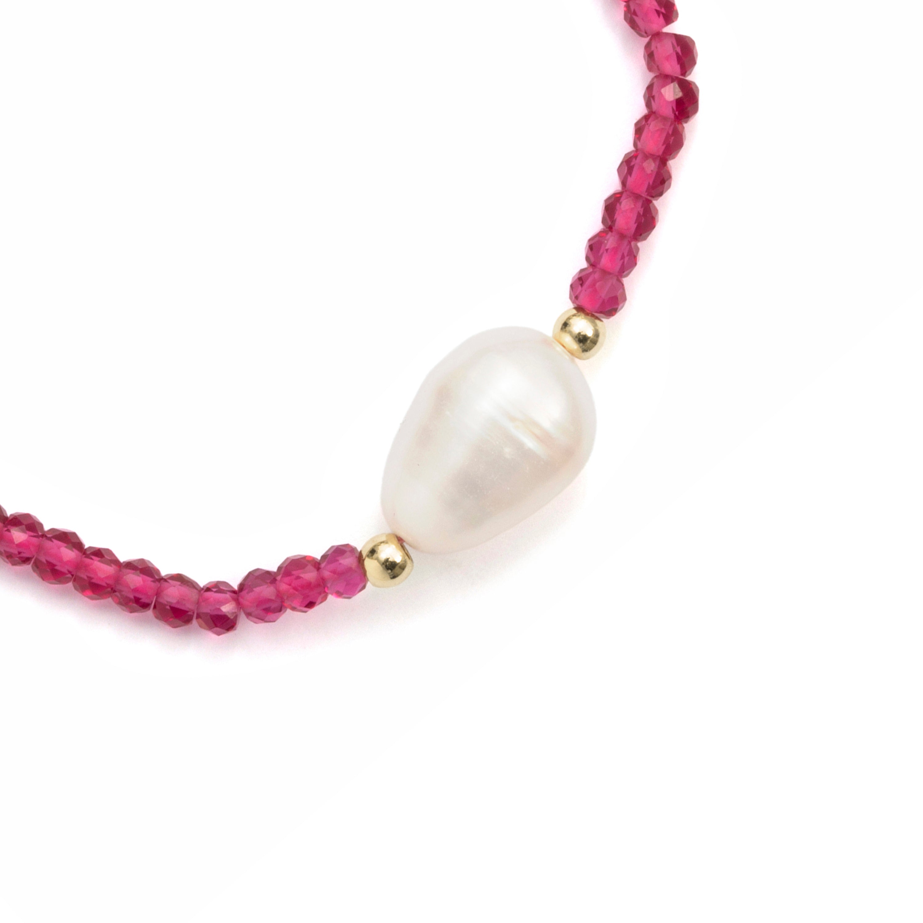 Armband aus 925er Sterlingsilber und rosa Zirkonia mit 18-karätiger Gelbgoldbeschichtung - Druna