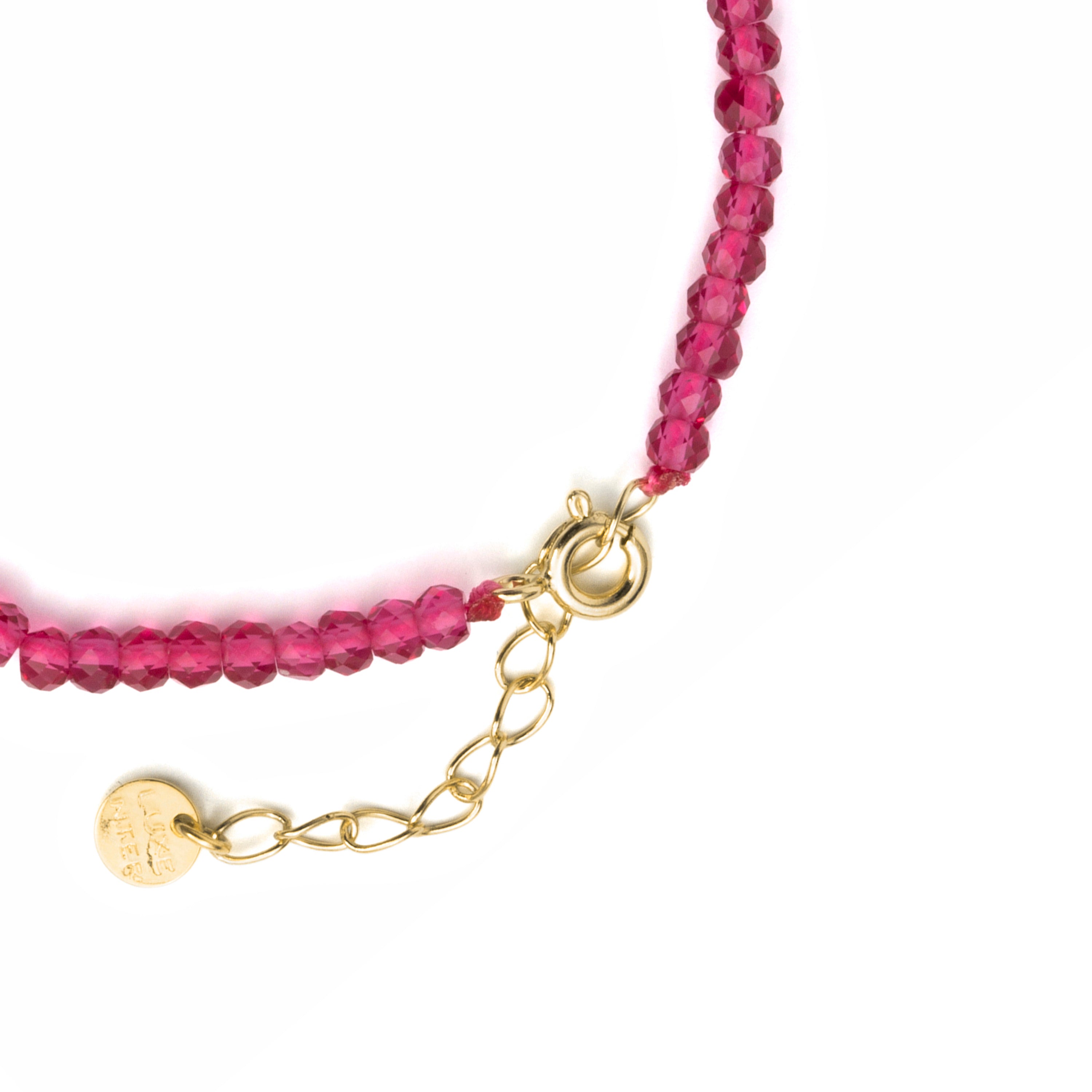 Armband aus 925er Sterlingsilber und rosa Zirkonia mit 18-karätiger Gelbgoldbeschichtung - Druna