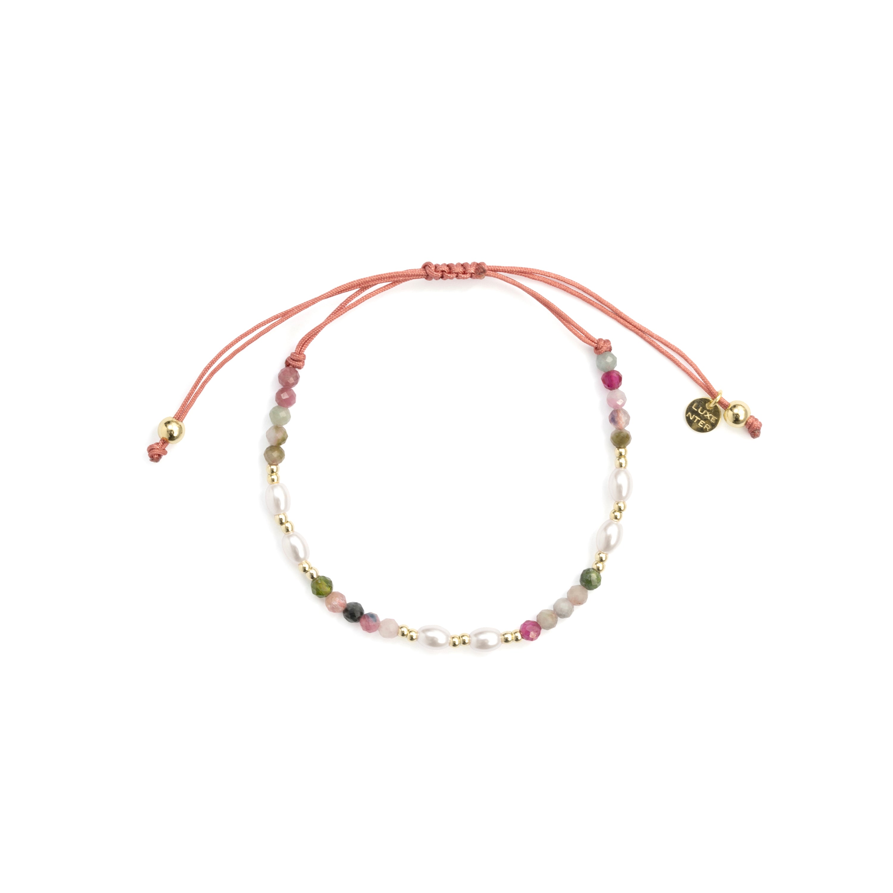 Pulsera de Plata de Ley 925 y Turmalina Multicolor acabado en oro amarillo de 18k - Gornus