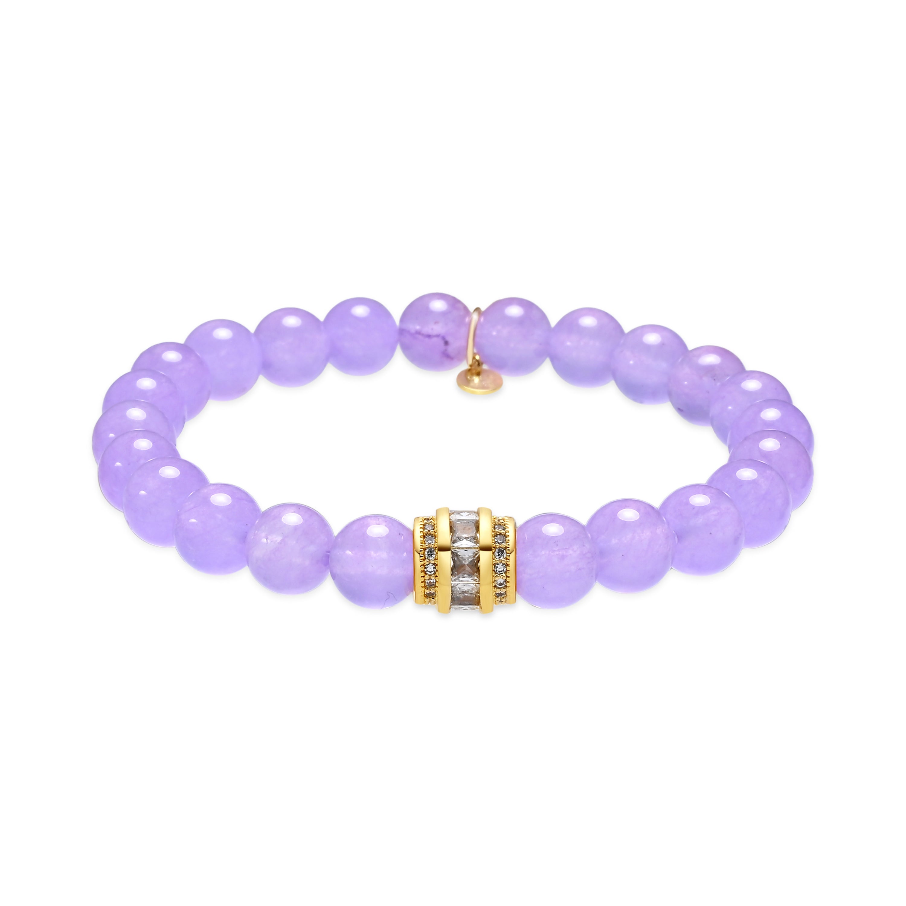 Armband aus 925er Sterlingsilber und klarem natürlichem Amethyst mit 18k Gelbgold-Finish - Teiga