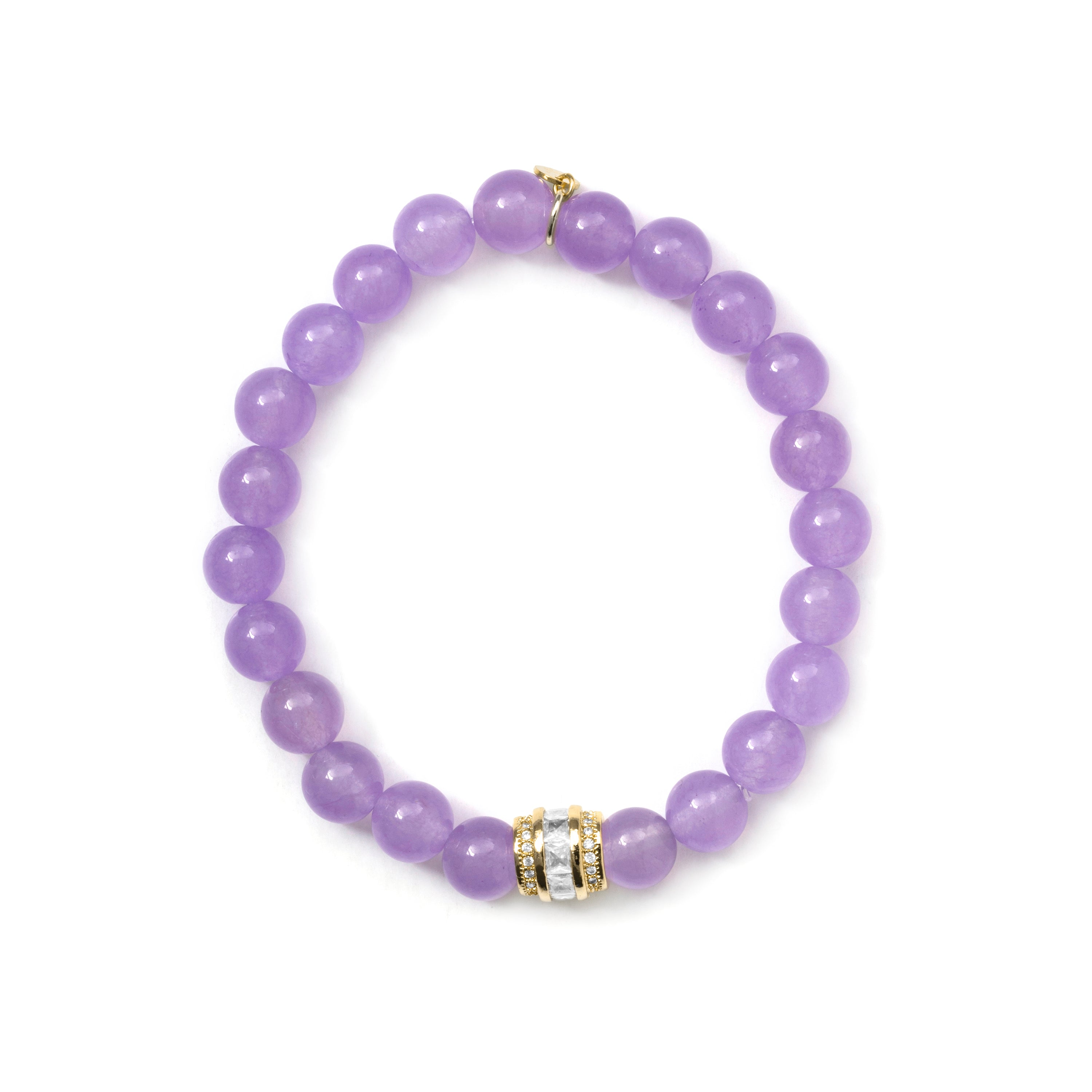 Armband aus 925er Sterlingsilber und klarem natürlichem Amethyst mit 18k Gelbgold-Finish - Teiga
