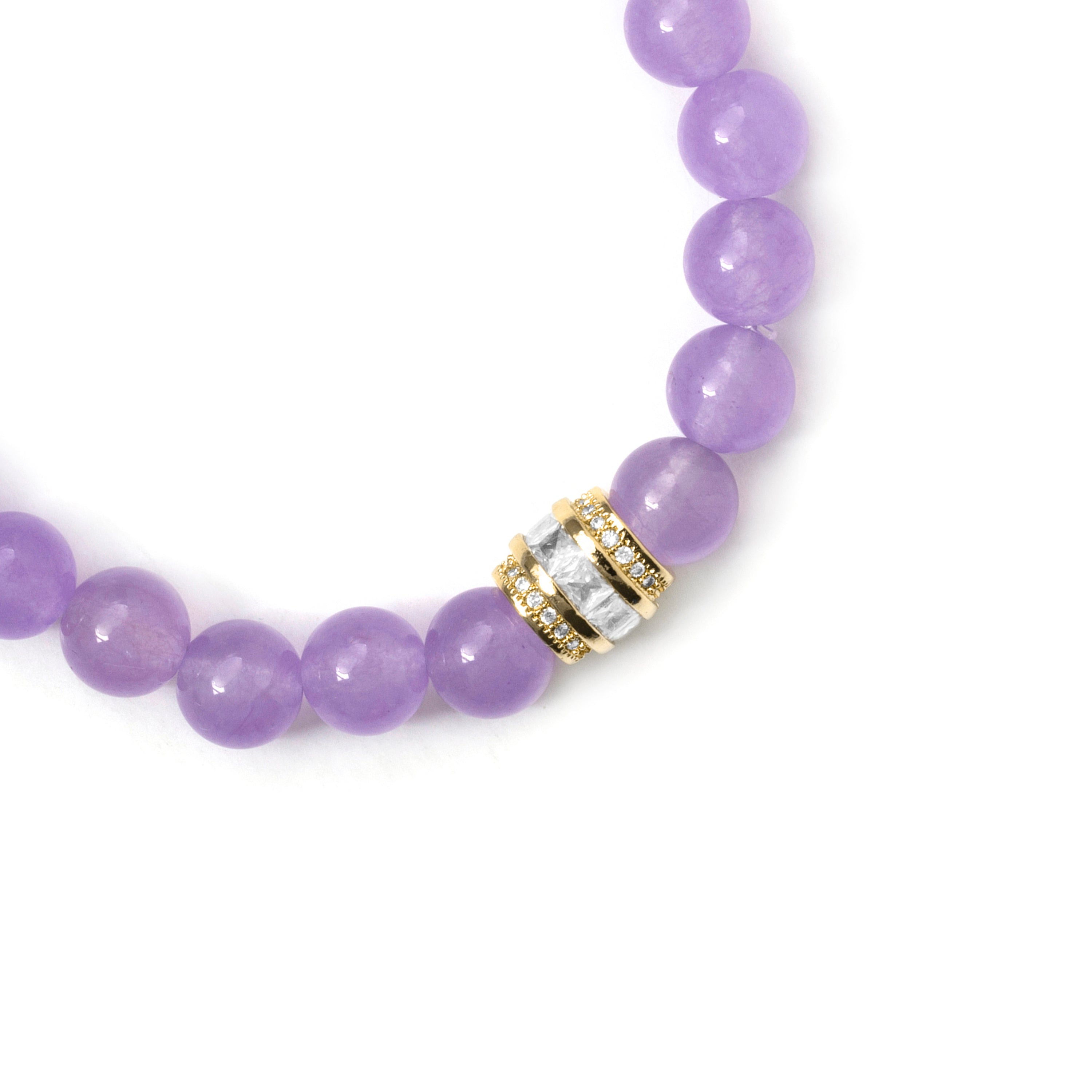 Armband aus 925er Sterlingsilber und klarem natürlichem Amethyst mit 18k Gelbgold-Finish - Teiga