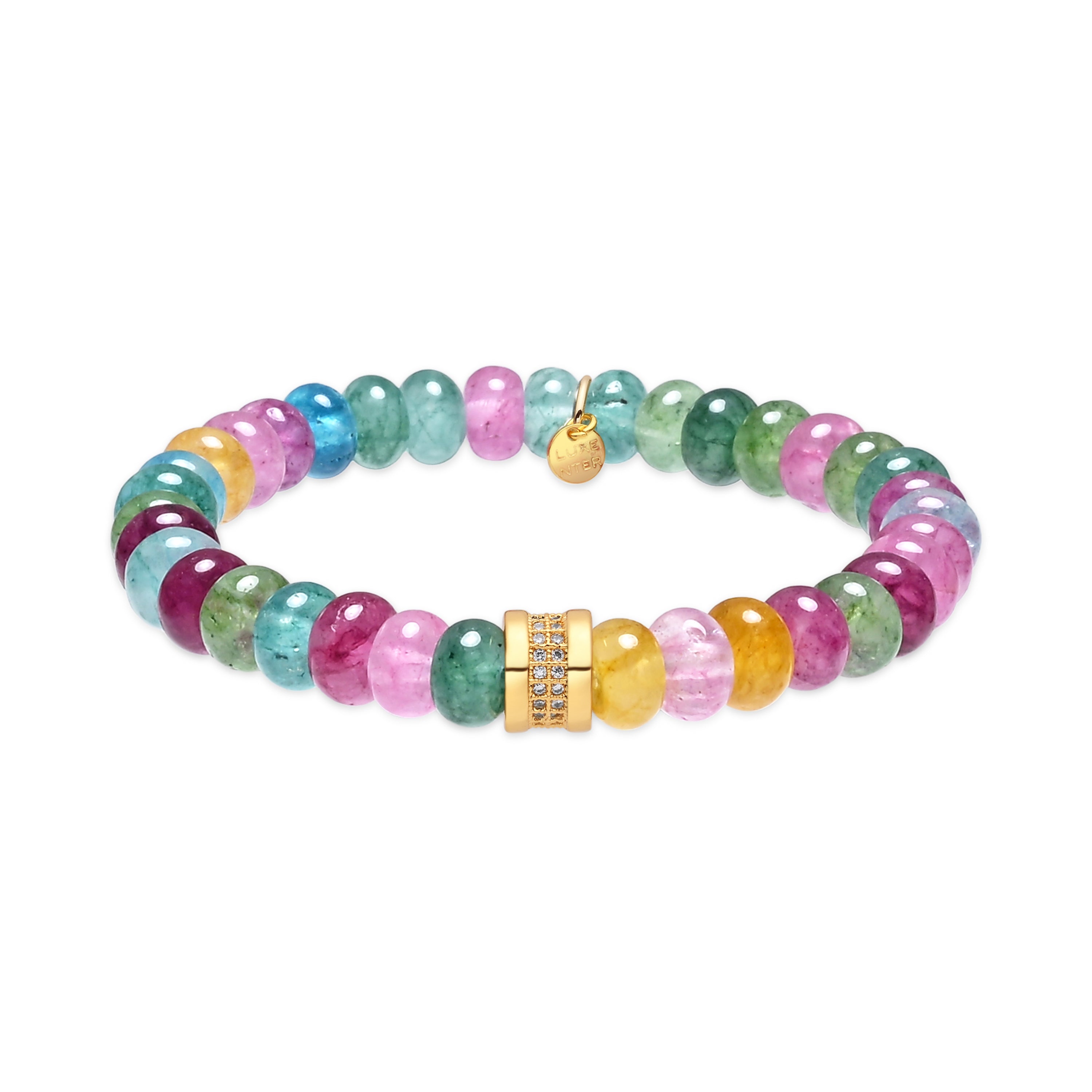Bracciale in Argento 925 e Cristallo Multicolore con finitura in oro giallo 18k - Omke