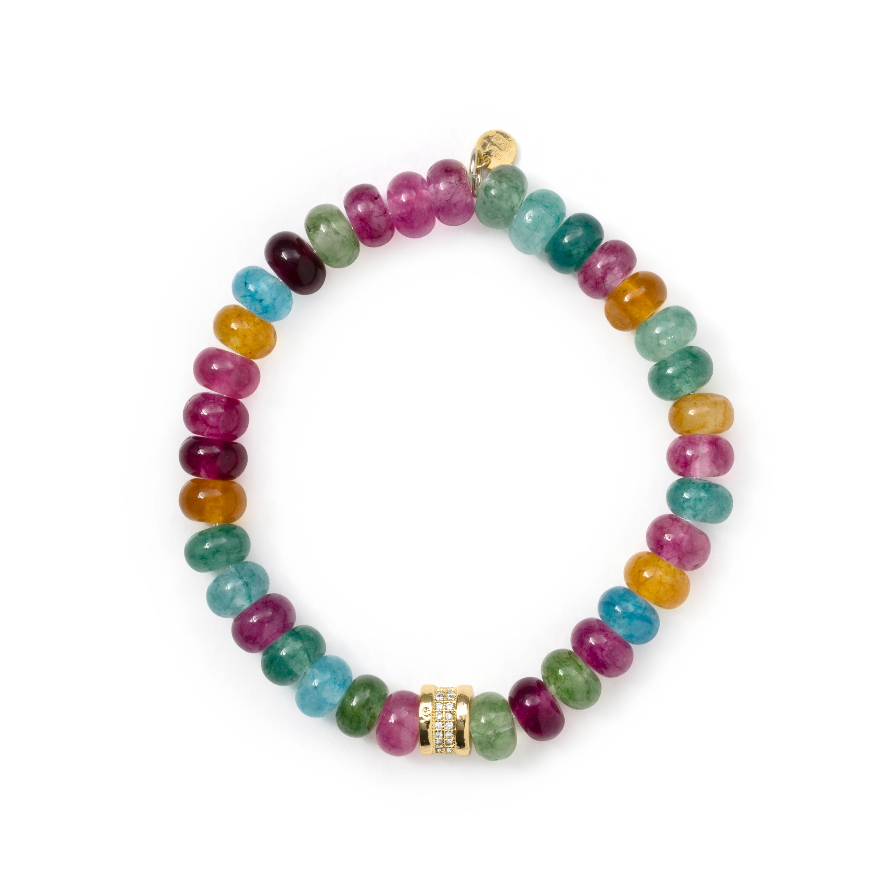 Bracciale in Argento 925 e Cristallo Multicolore con finitura in oro giallo 18k - Omke