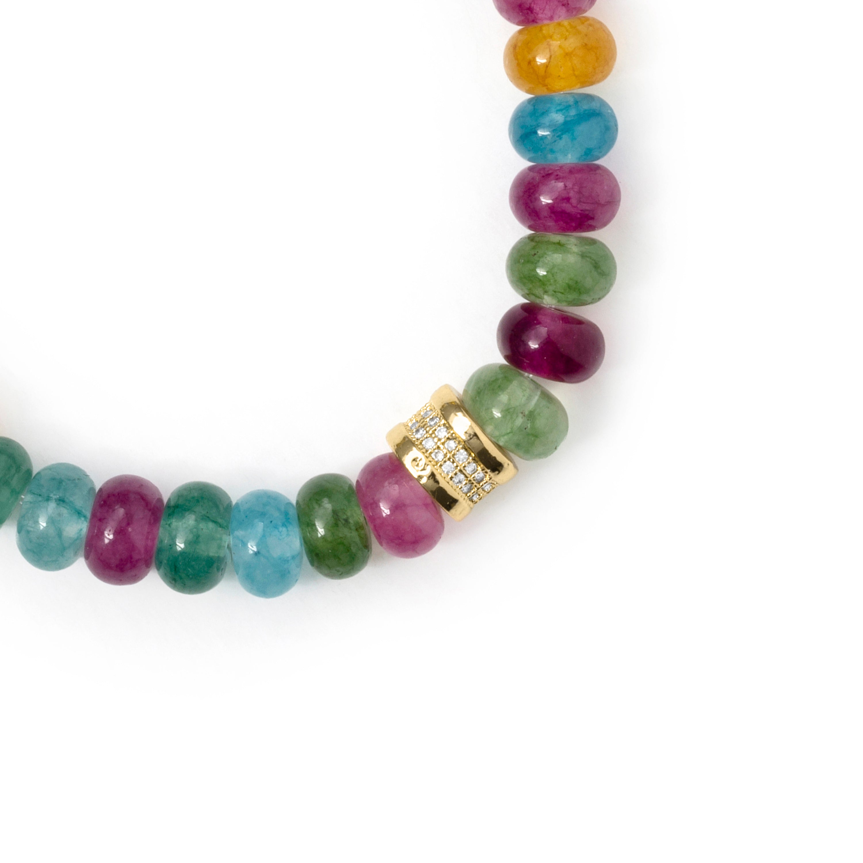 Bracciale in Argento 925 e Cristallo Multicolore con finitura in oro giallo 18k - Omke