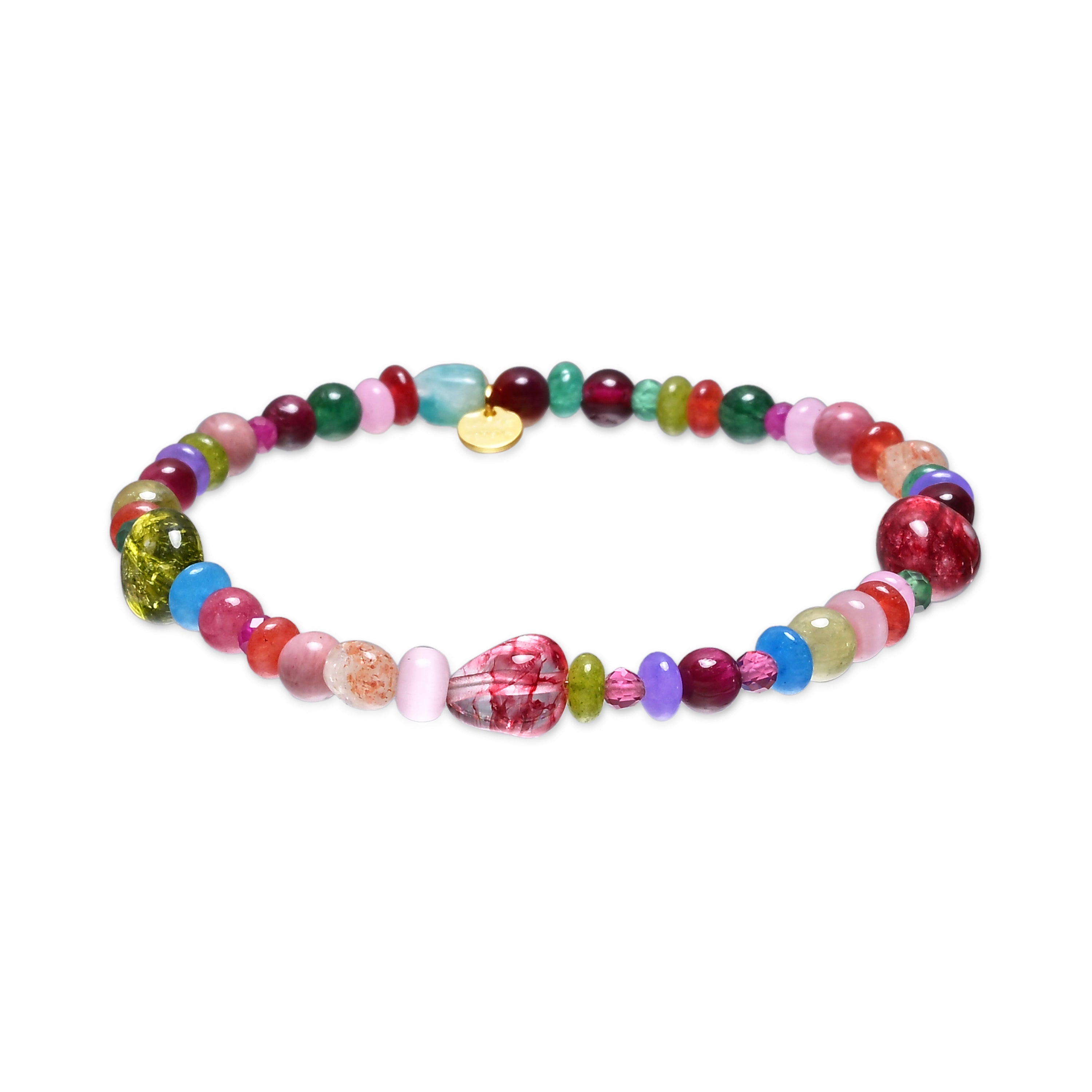Bracelet en argent sterling 925 et cristal multicolore finition or jaune 18 carats - Nalmo