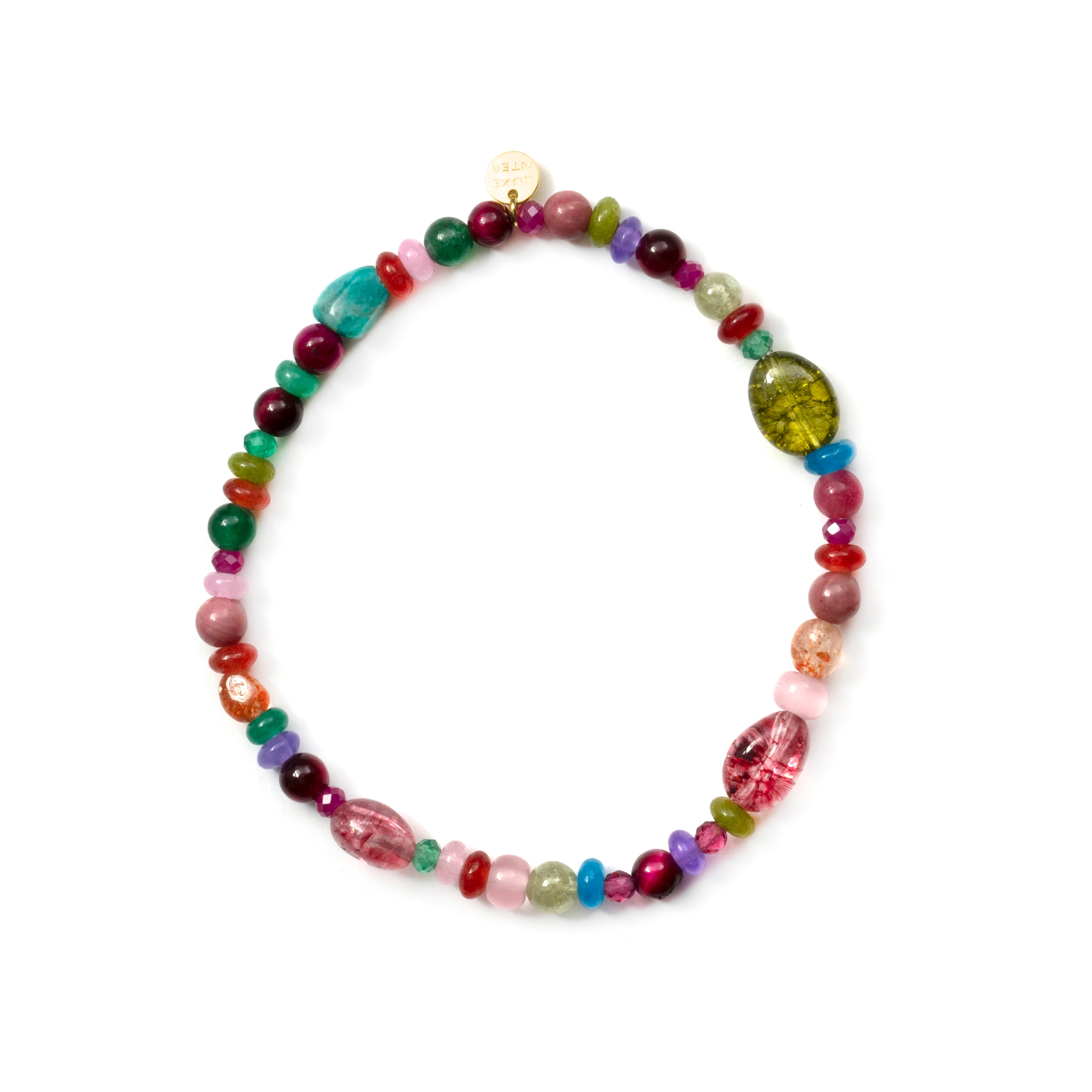 Bracelet en argent sterling 925 et cristal multicolore finition or jaune 18 carats - Nalmo