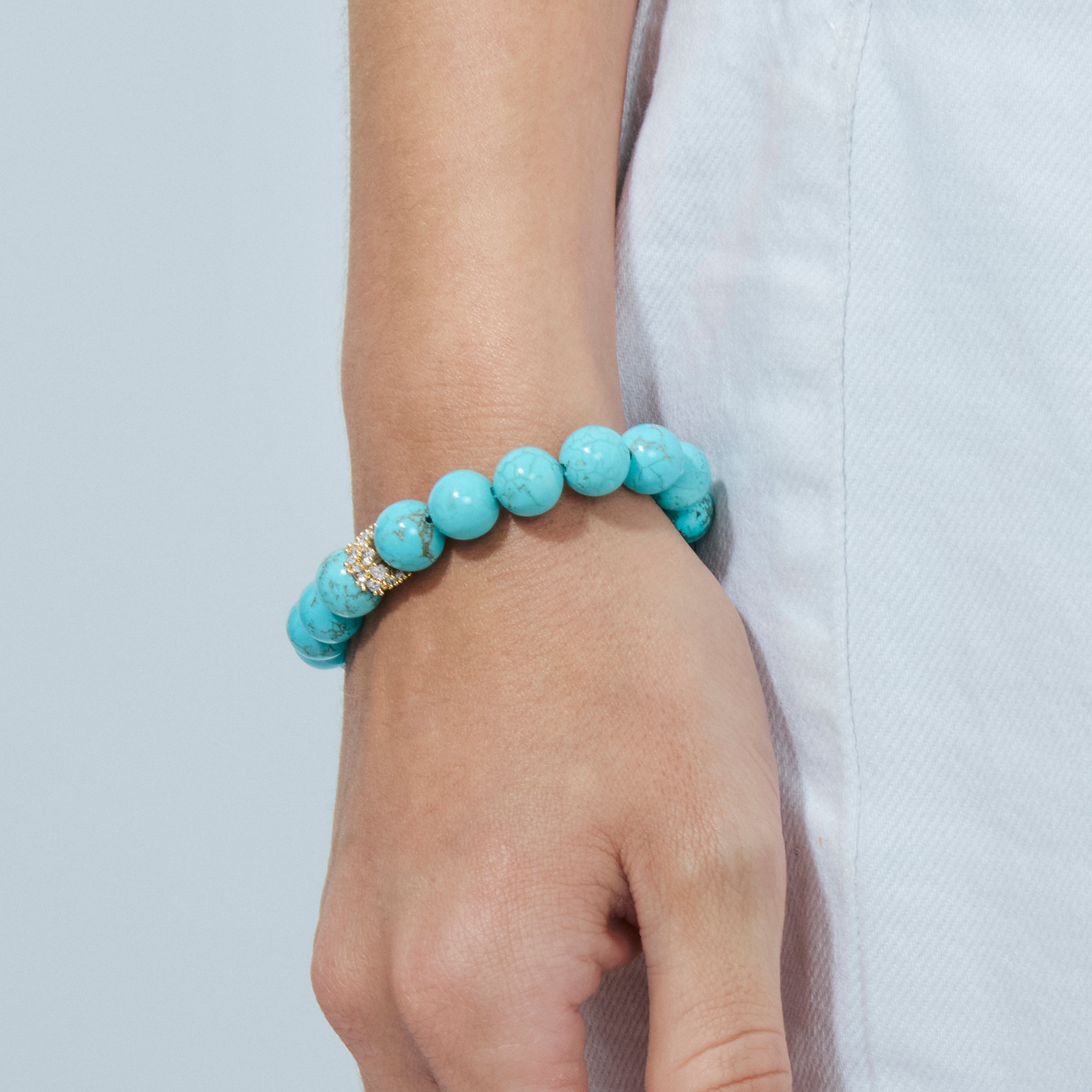 Bracelet turquoise finition or jaune 18k - Mistan