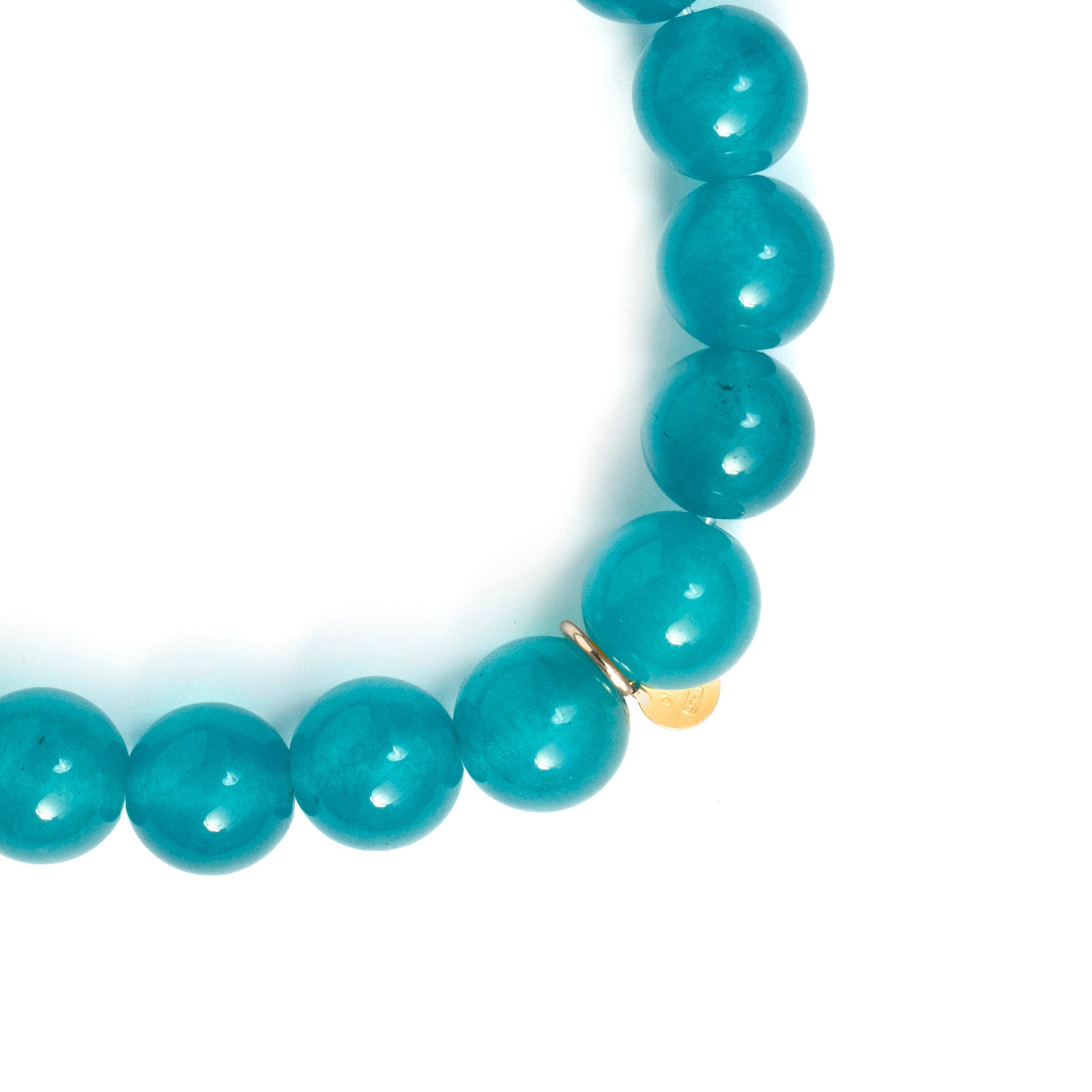 Bracelet en argent sterling 925 et cristal bleu avec finition en or jaune 18 carats - Tekin